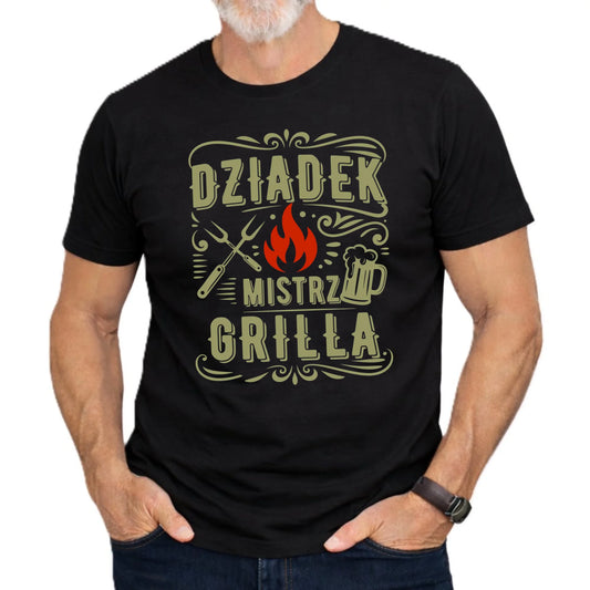 Koszulka dla dziadka - Dziadek mistrz grilla D33 - StoryCups.pl