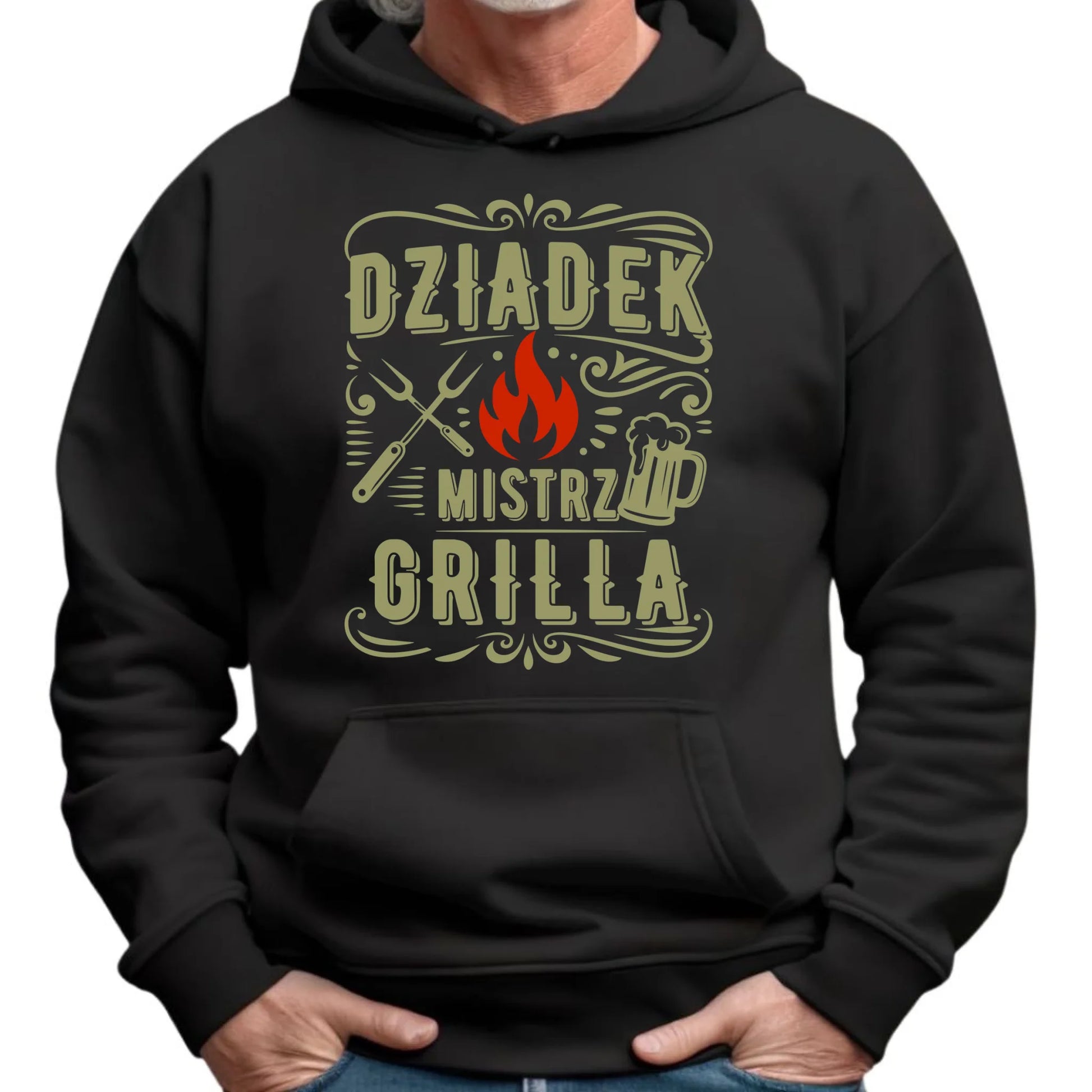 Bluza z kapturem dla dziadka - Dziadek mistrz grilla D33 - StoryCups.pl