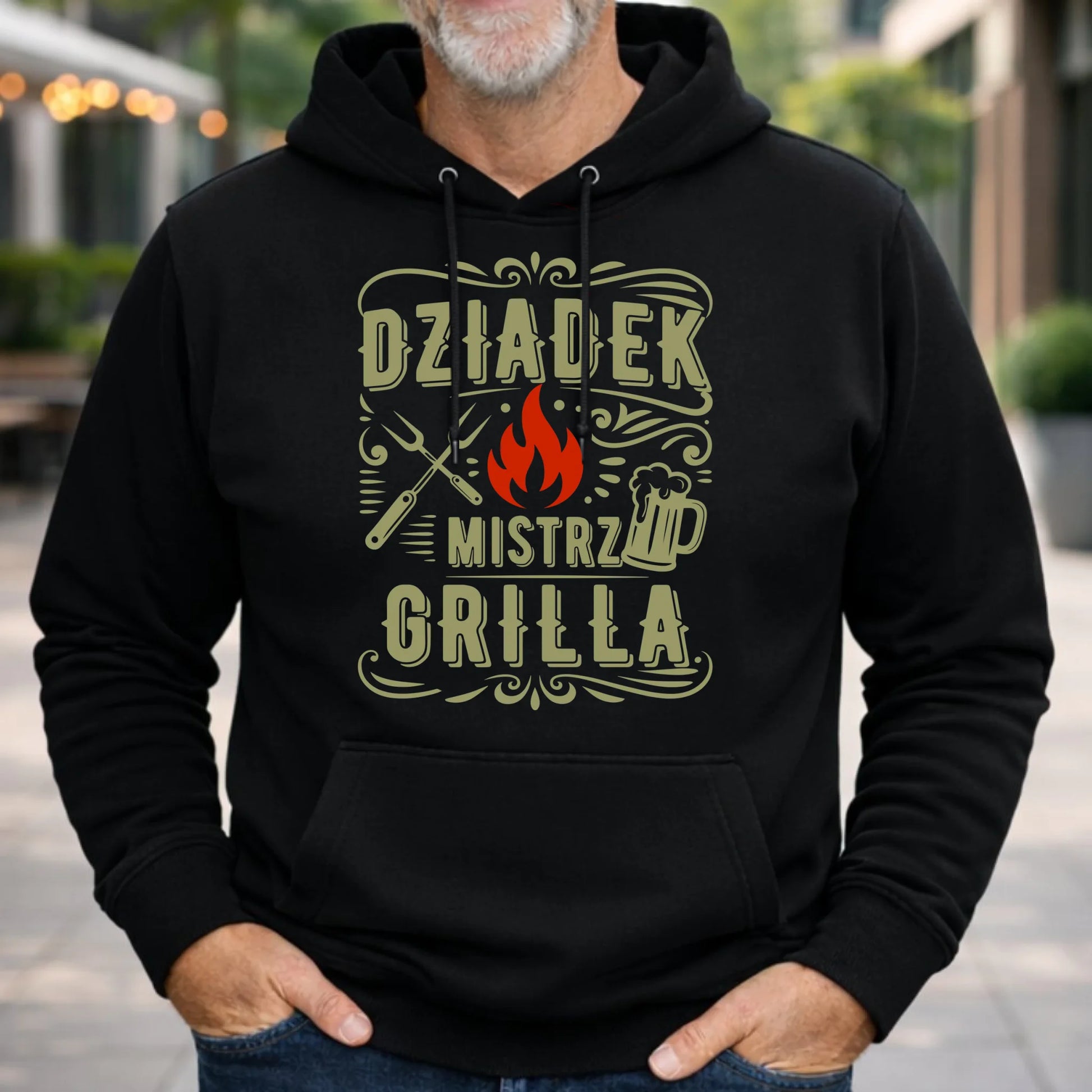 Bluza z kapturem dla dziadka - Dziadek mistrz grilla D33 - StoryCups.pl