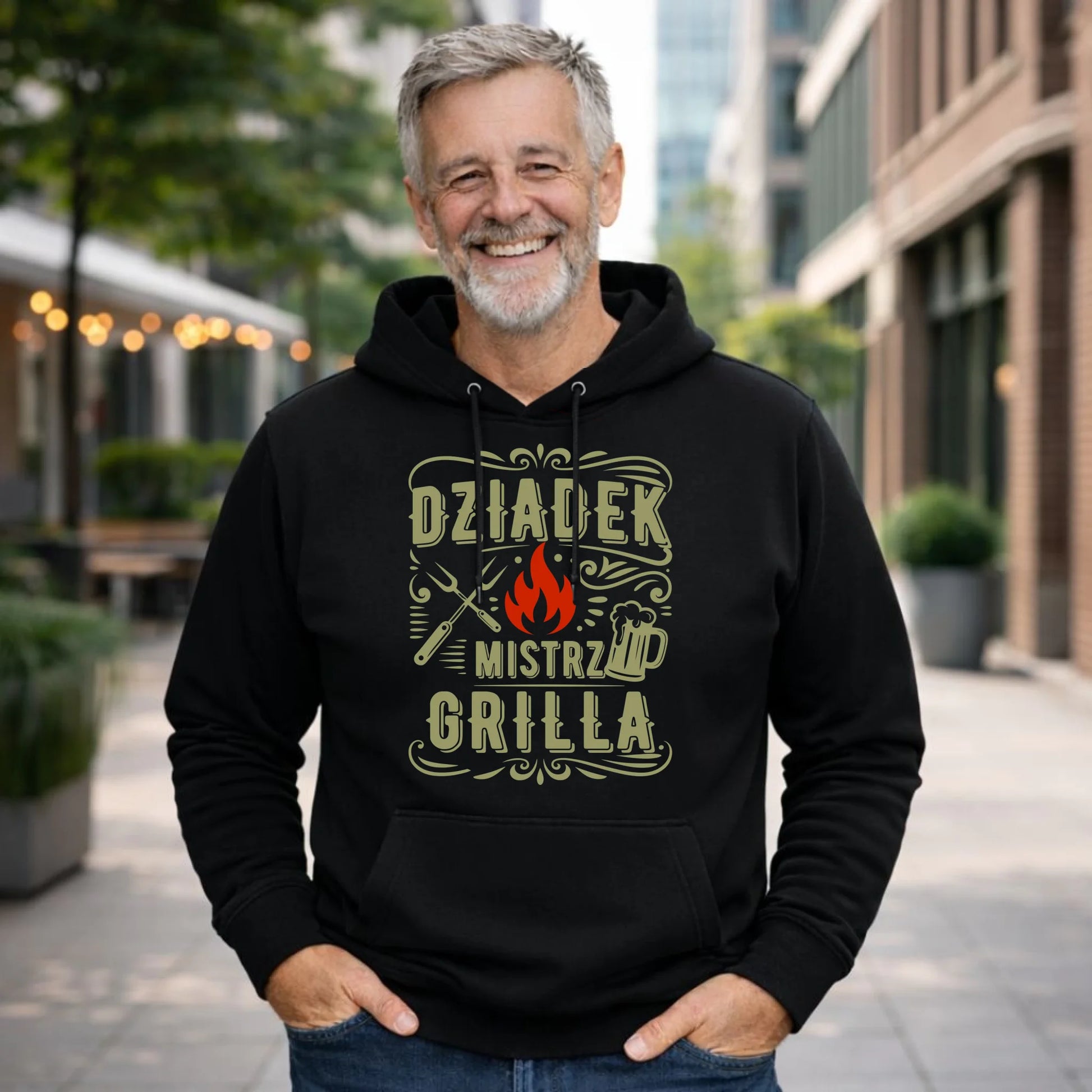 Bluza z kapturem dla dziadka - Dziadek mistrz grilla D33 - StoryCups.pl