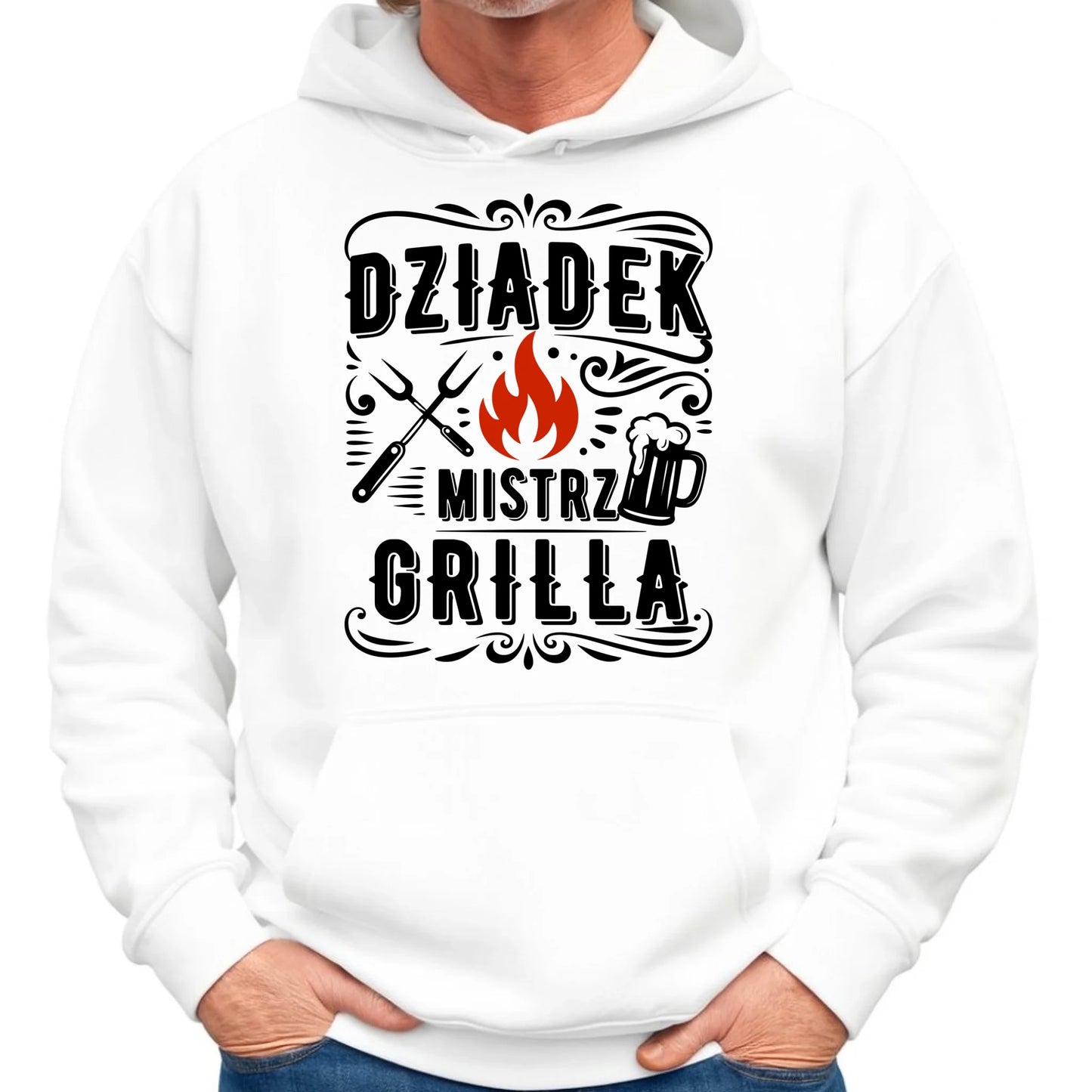 Bluza z kapturem dla dziadka - Dziadek mistrz grilla D33 - StoryCups.pl