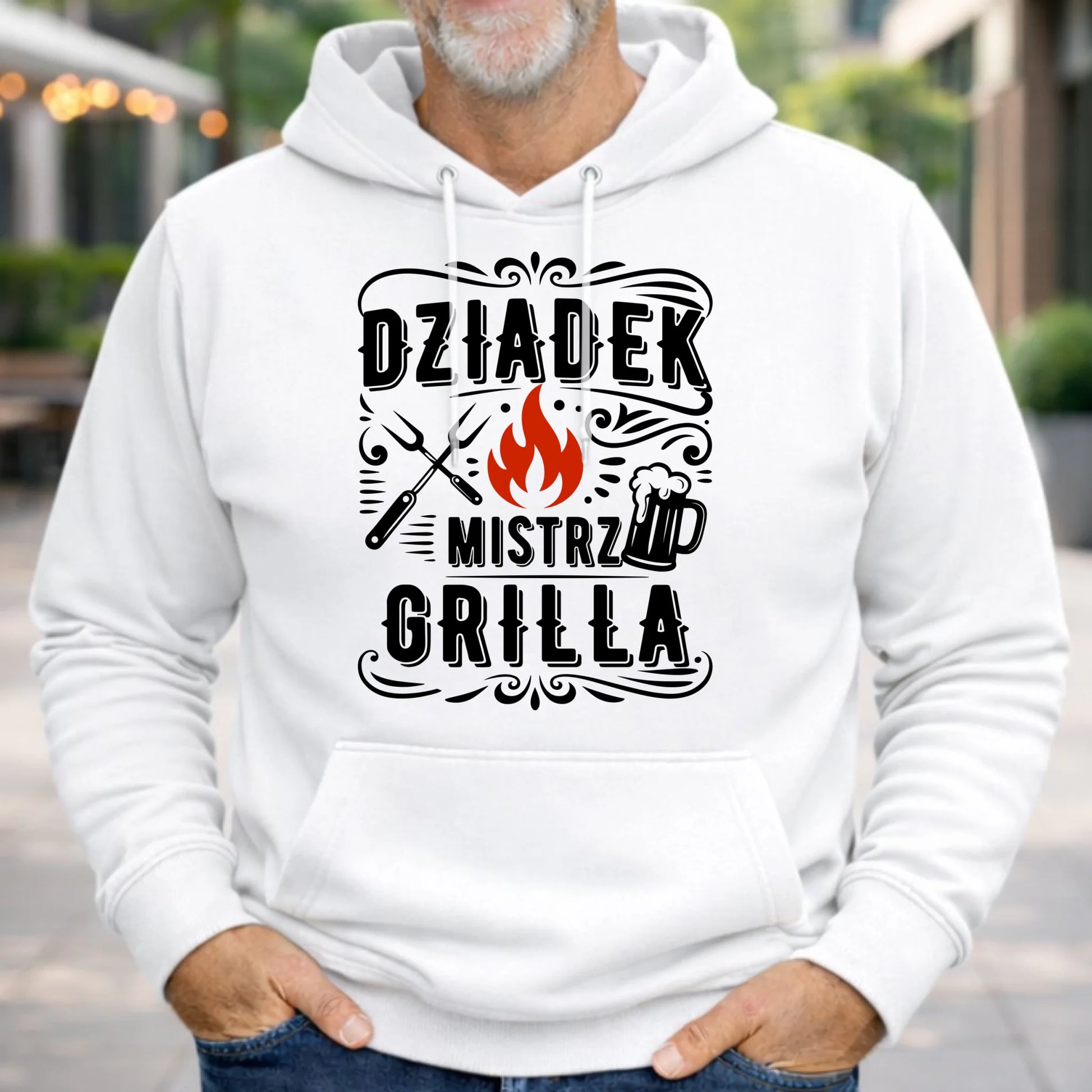 Bluza z kapturem dla dziadka - Dziadek mistrz grilla D33 - StoryCups.pl