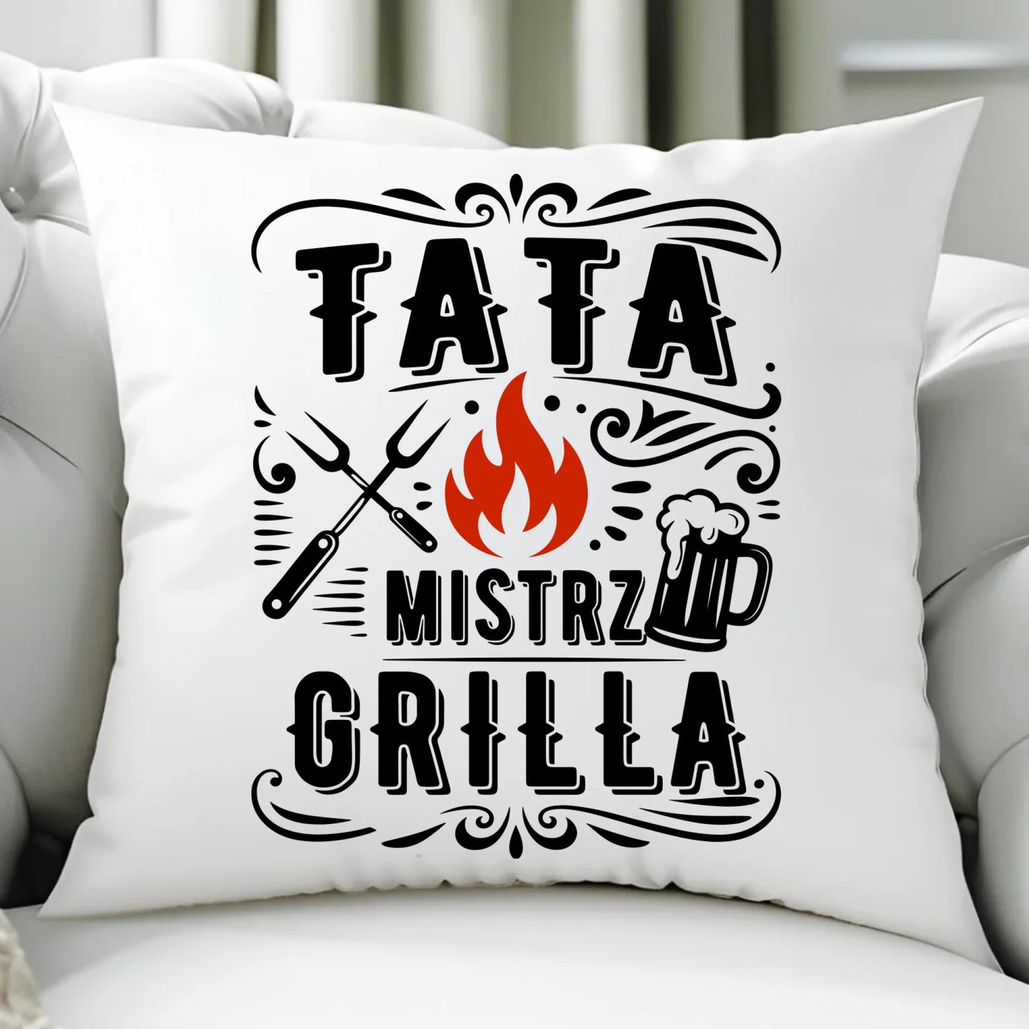 Poduszka dla taty - Tata mistrz grilla DT53 - StoryCups.pl