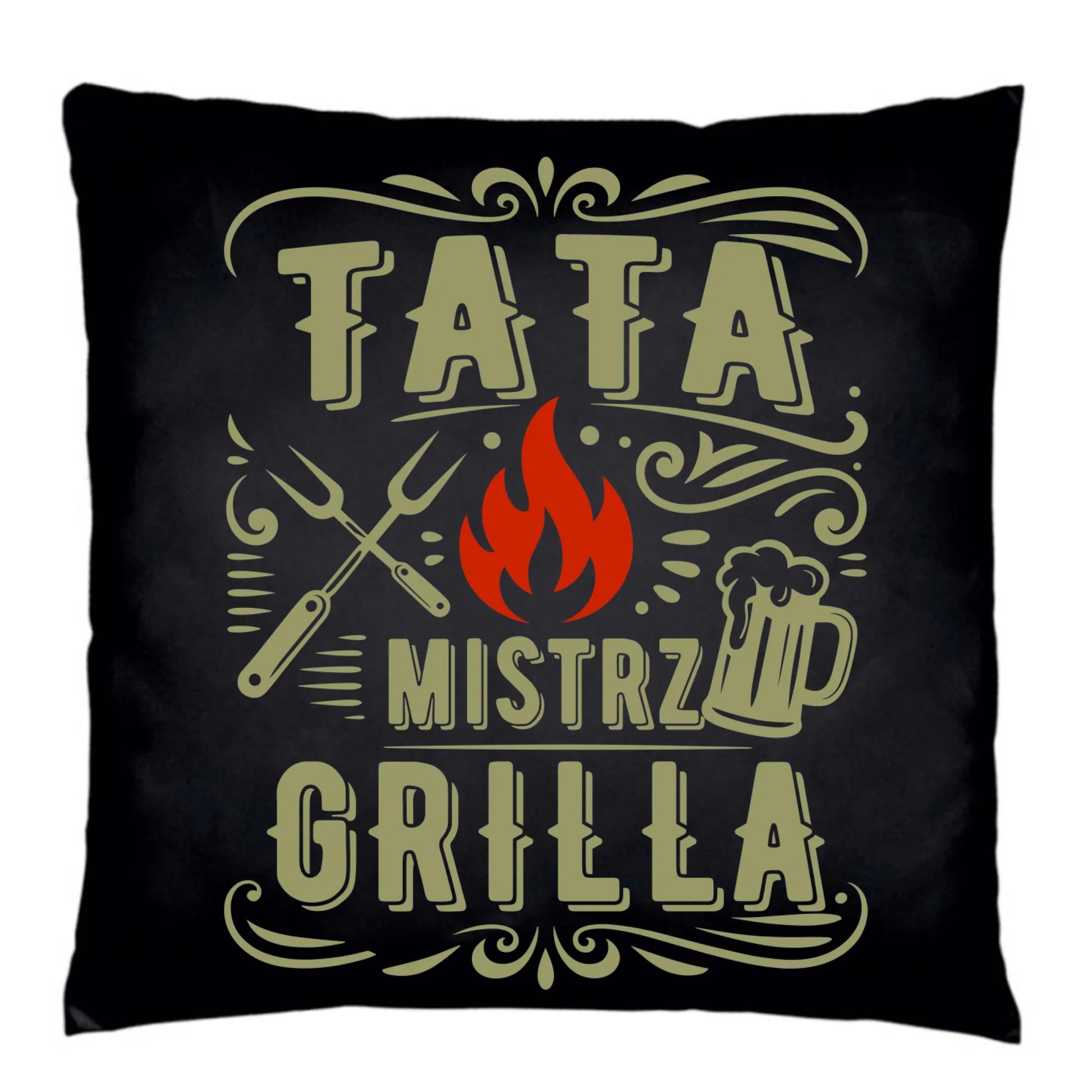 Poduszka dekoracyjna dla taty - Tata mistrz grilla DT53 - StoryCups.pl