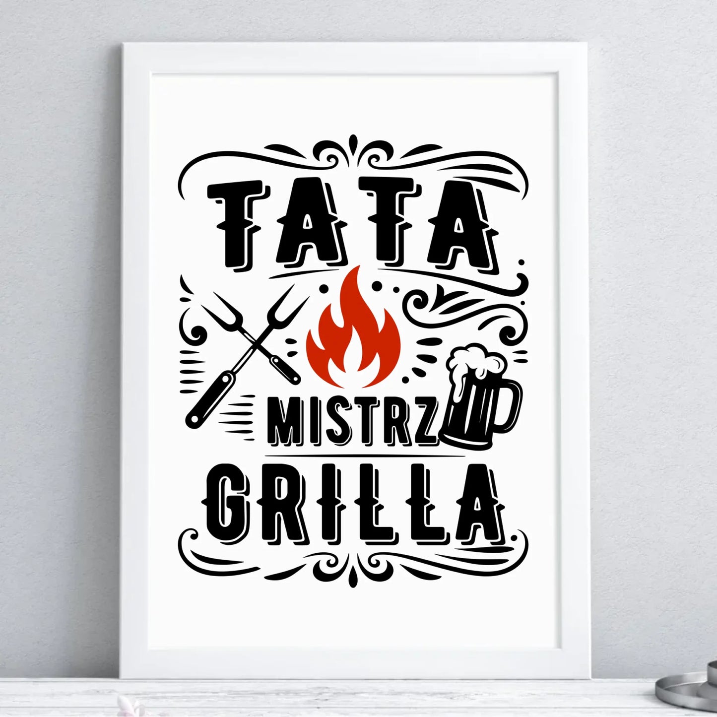 Plakat w ramie dla taty - Tata mistrz grilla DT53 - StoryCups.pl