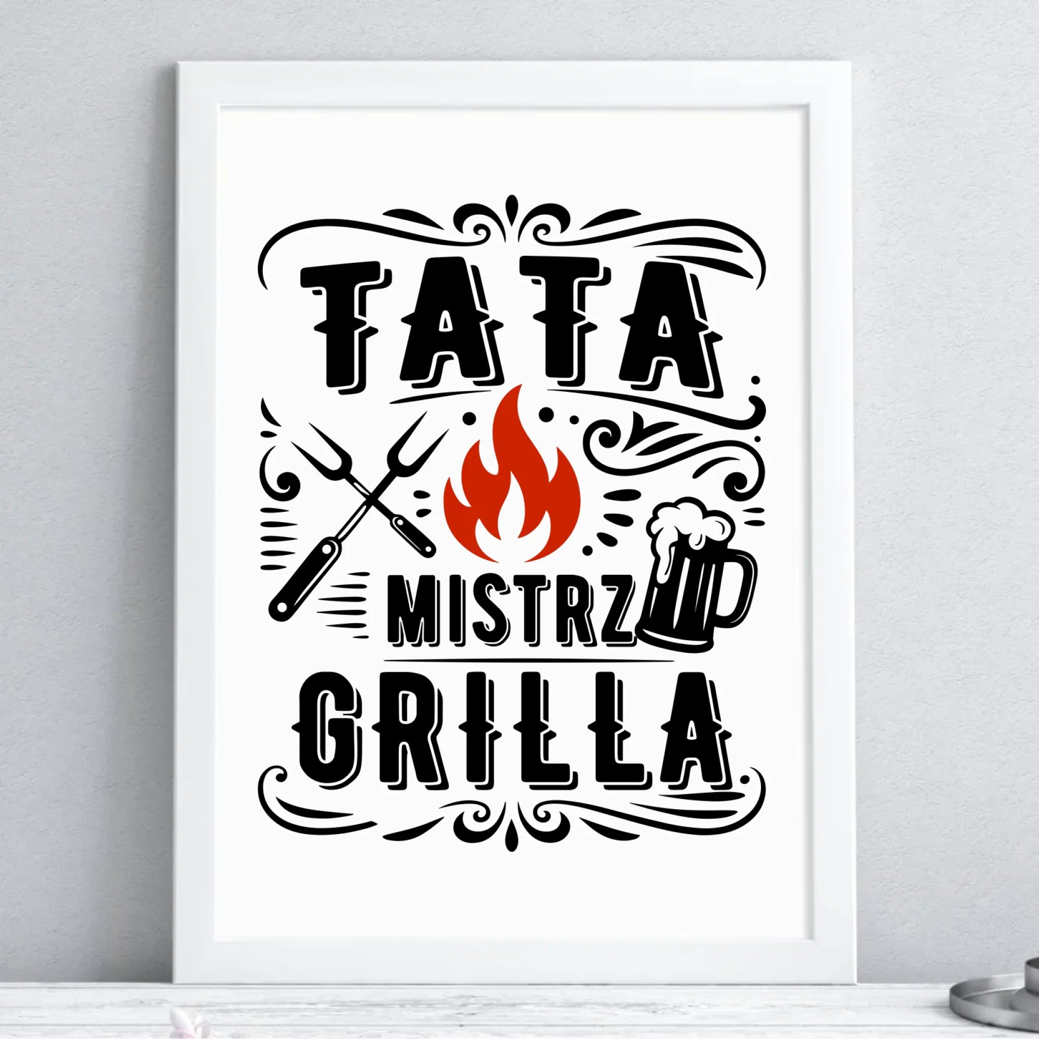 Plakat w ramie dla taty - Tata mistrz grilla DT53 - StoryCups.pl