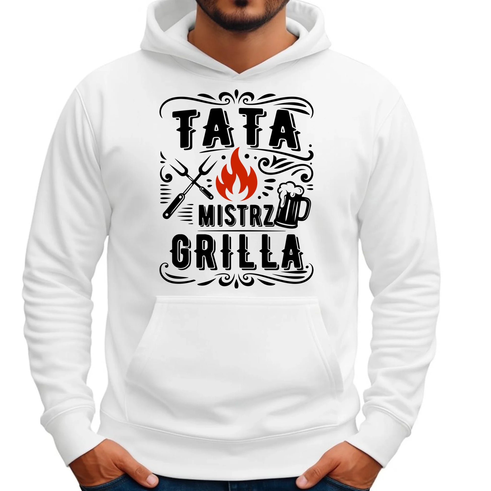 Bluza z kapturem dla taty - Tata mistrz grilla DT53 - StoryCups.pl
