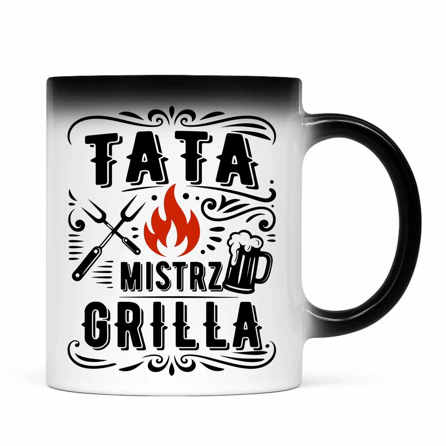 Kubek magiczny dla taty - Tata mistrz grilla DT53 - StoryCups.pl