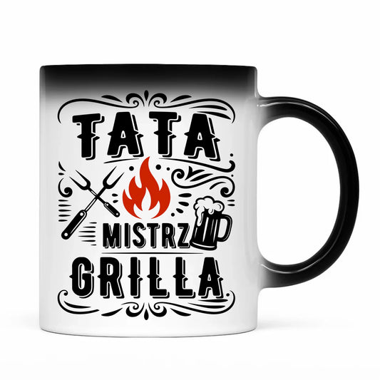 Kubek magiczny dla taty - Tata mistrz grilla DT53 - StoryCups.pl