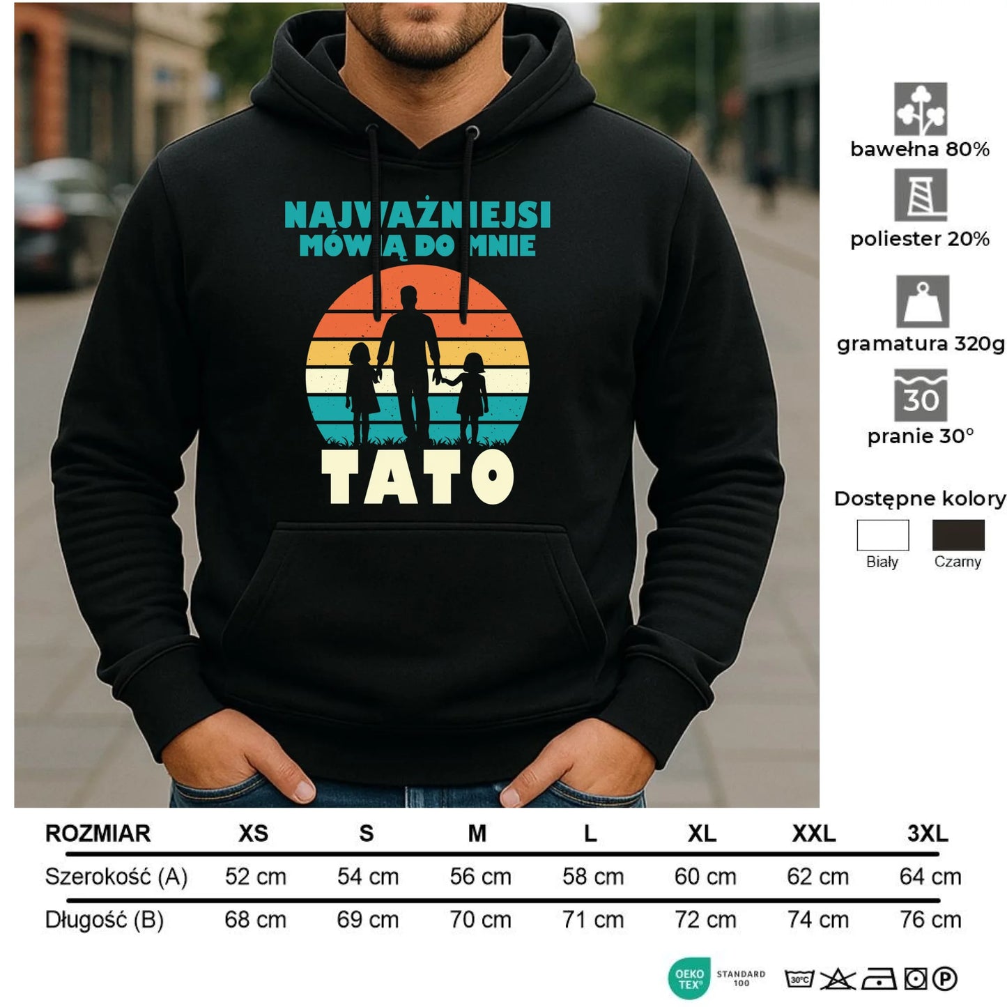 Bluza z kapturem dla taty - Najważniejsi mówią do mnie tato DT31 - StoryCups.pl