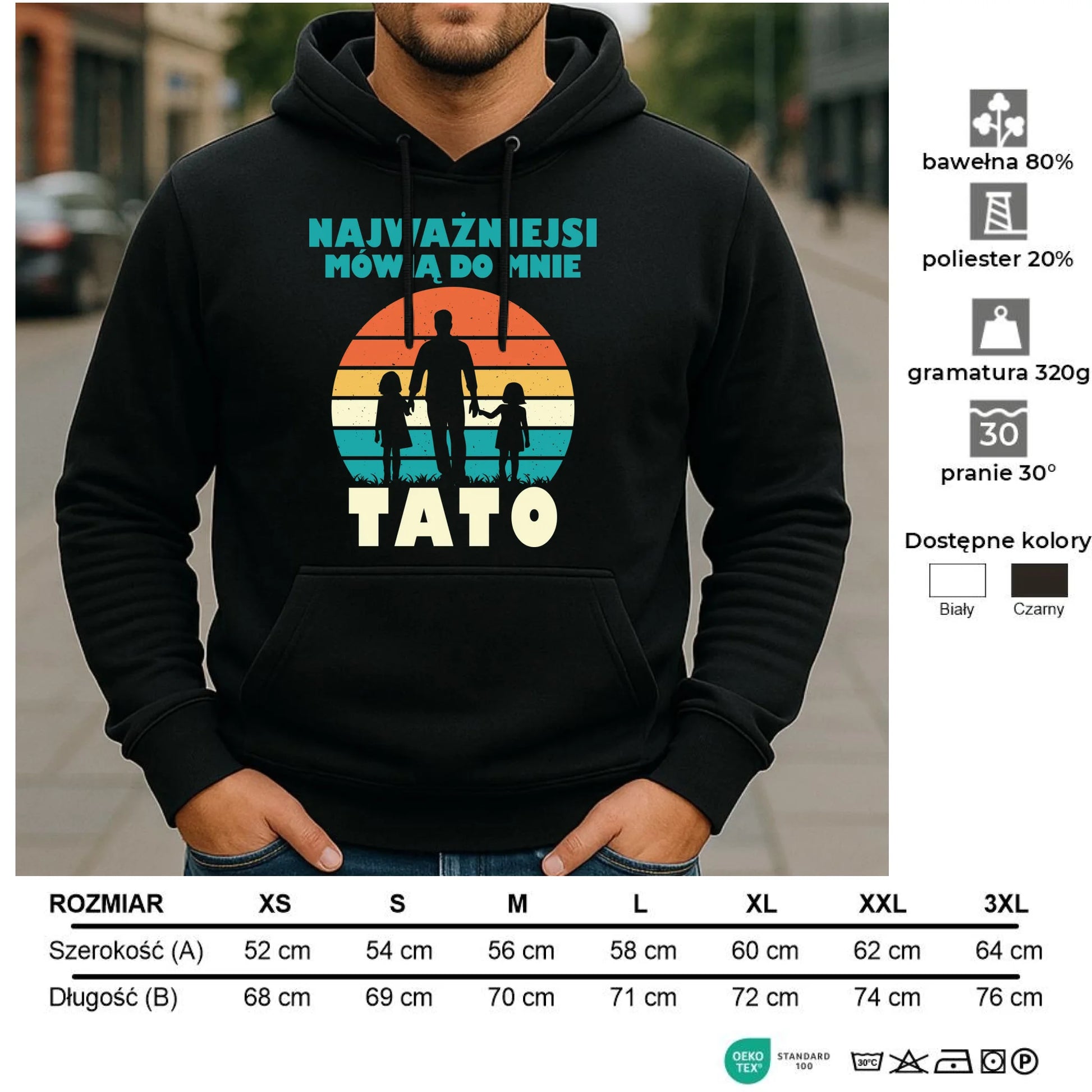 Bluza z kapturem dla taty - Najważniejsi mówią do mnie tato DT31 - StoryCups.pl