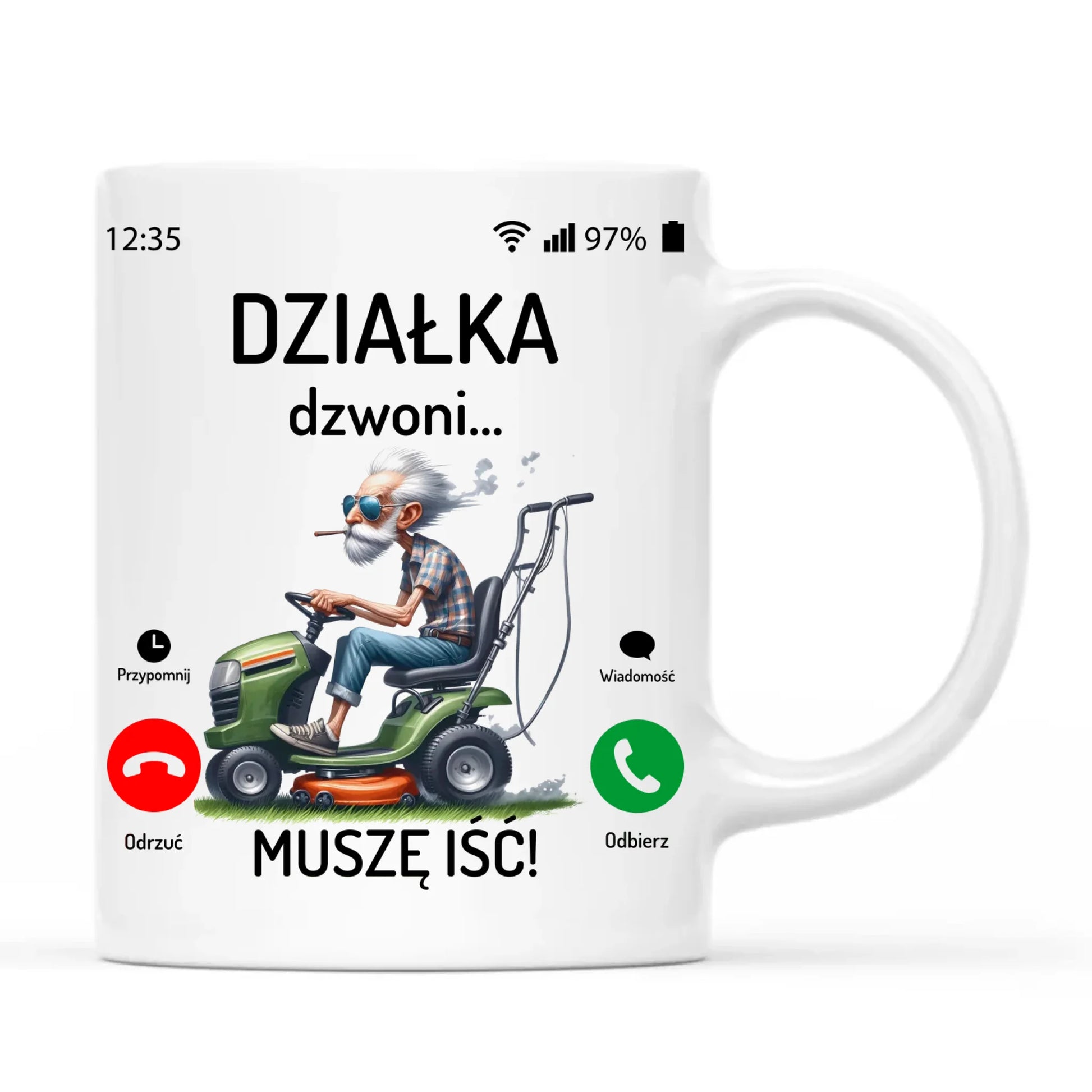 Kubek dla dziadka - Działka dzwoni muszę iść D35 - StoryCups.pl