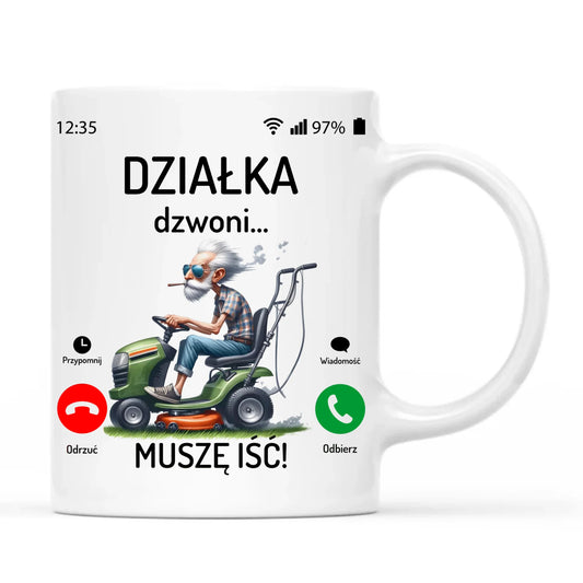 Kubek dla dziadka - Działka dzwoni muszę iść D35 - StoryCups.pl