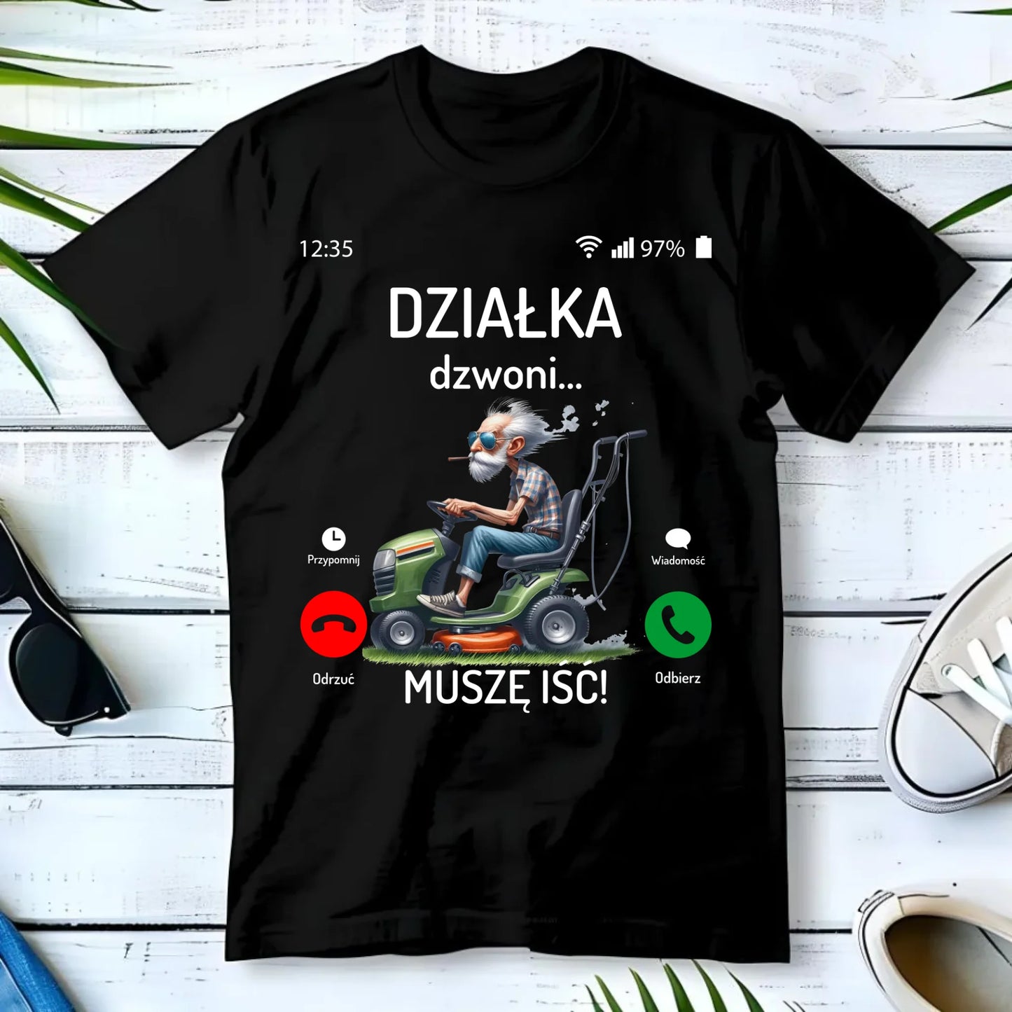 Koszulka dla dziadka - Działka dzwoni muszę iść D35 - StoryCups.pl