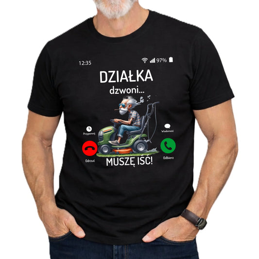 Koszulka dla dziadka - Działka dzwoni muszę iść D35 - StoryCups.pl