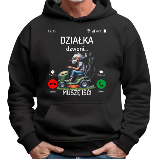 Bluza z kapturem dla dziadka - Działka dzwoni muszę iść D35 - StoryCups.pl