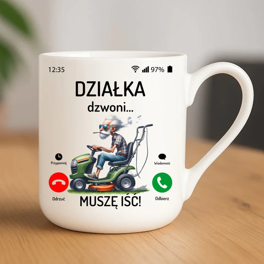 Kubek elegant dla dziadka - Działka dzwoni muszę iść D35 - StoryCups.pl