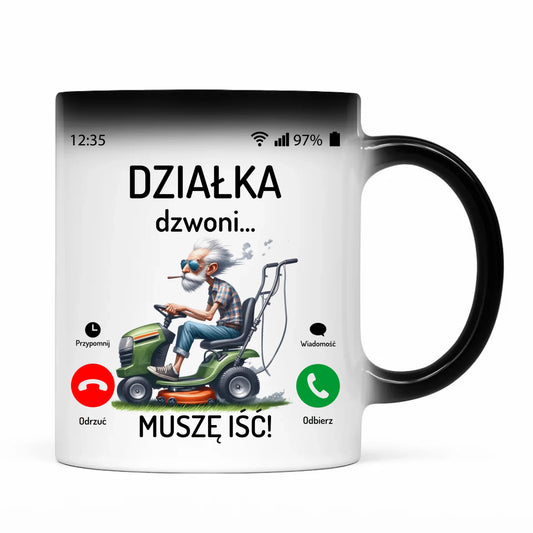 Kubek magiczny dla dziadka - Działka dzwoni muszę iść D35 - StoryCups.pl