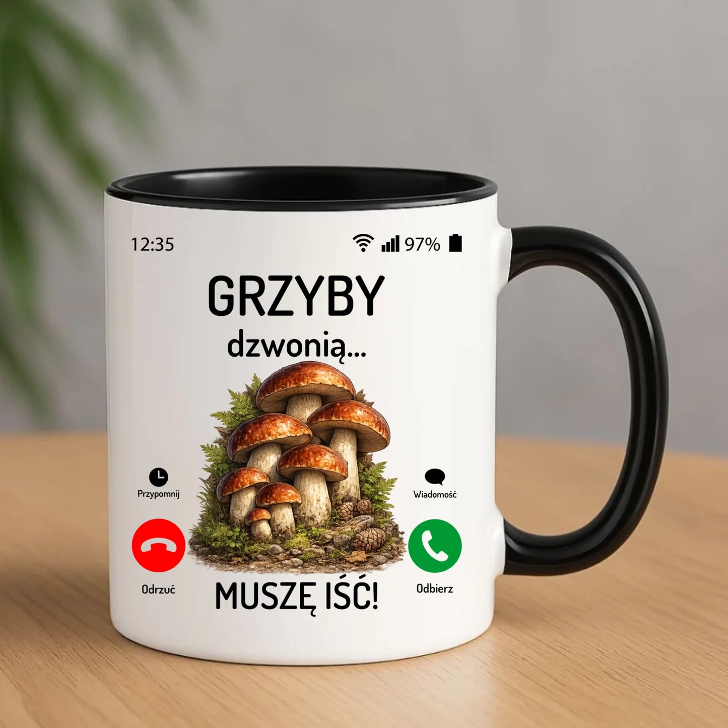 Kubek dla dziadka grzybiarza - Grzyby dzwonią muszę iść D36 - StoryCups.pl