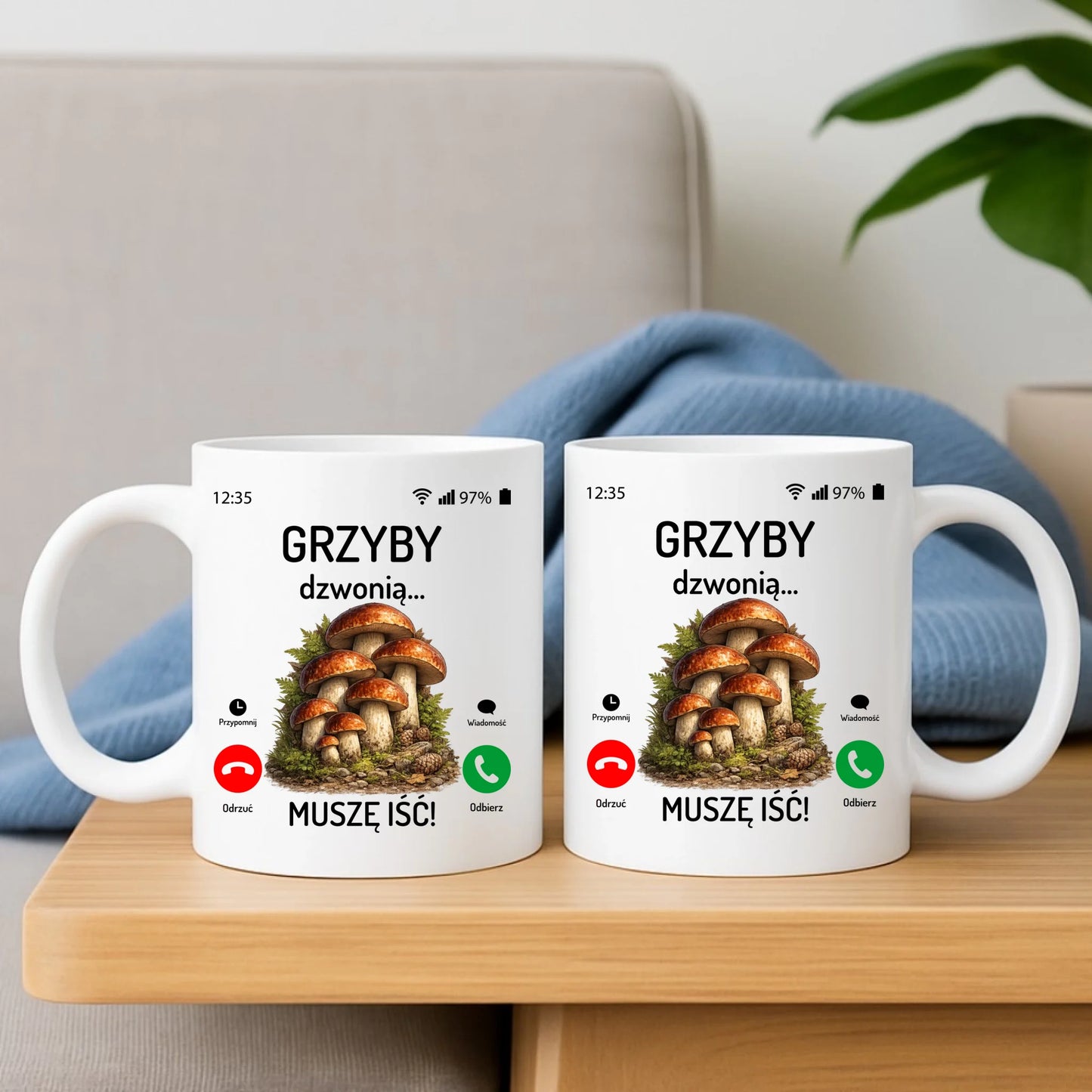 Kubek dla dziadka grzybiarza - Grzyby dzwonią muszę iść D36 - StoryCups.pl