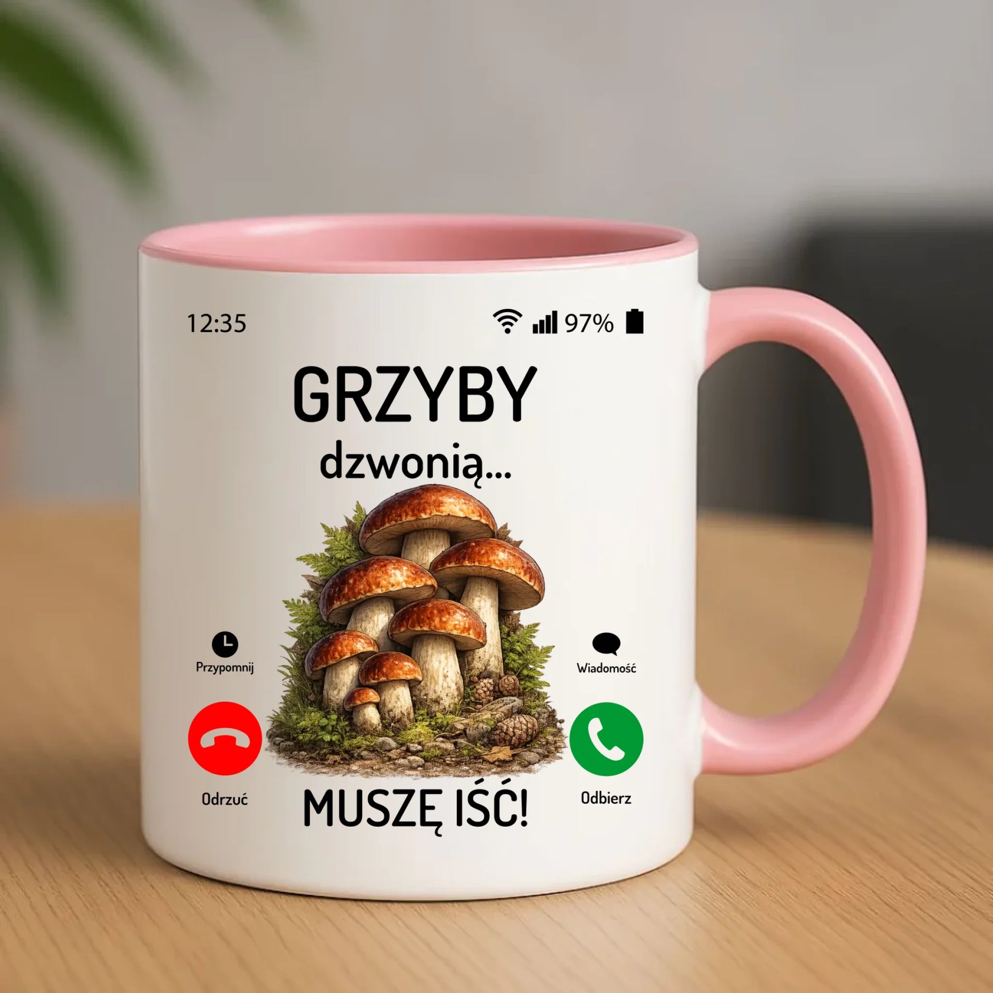 Kubek dla dziadka grzybiarza - Grzyby dzwonią muszę iść D36 - StoryCups.pl