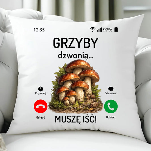 Poduszka dla dziadka grzybiarza - Grzyby dzwonią muszę iść D36 - StoryCups.pl