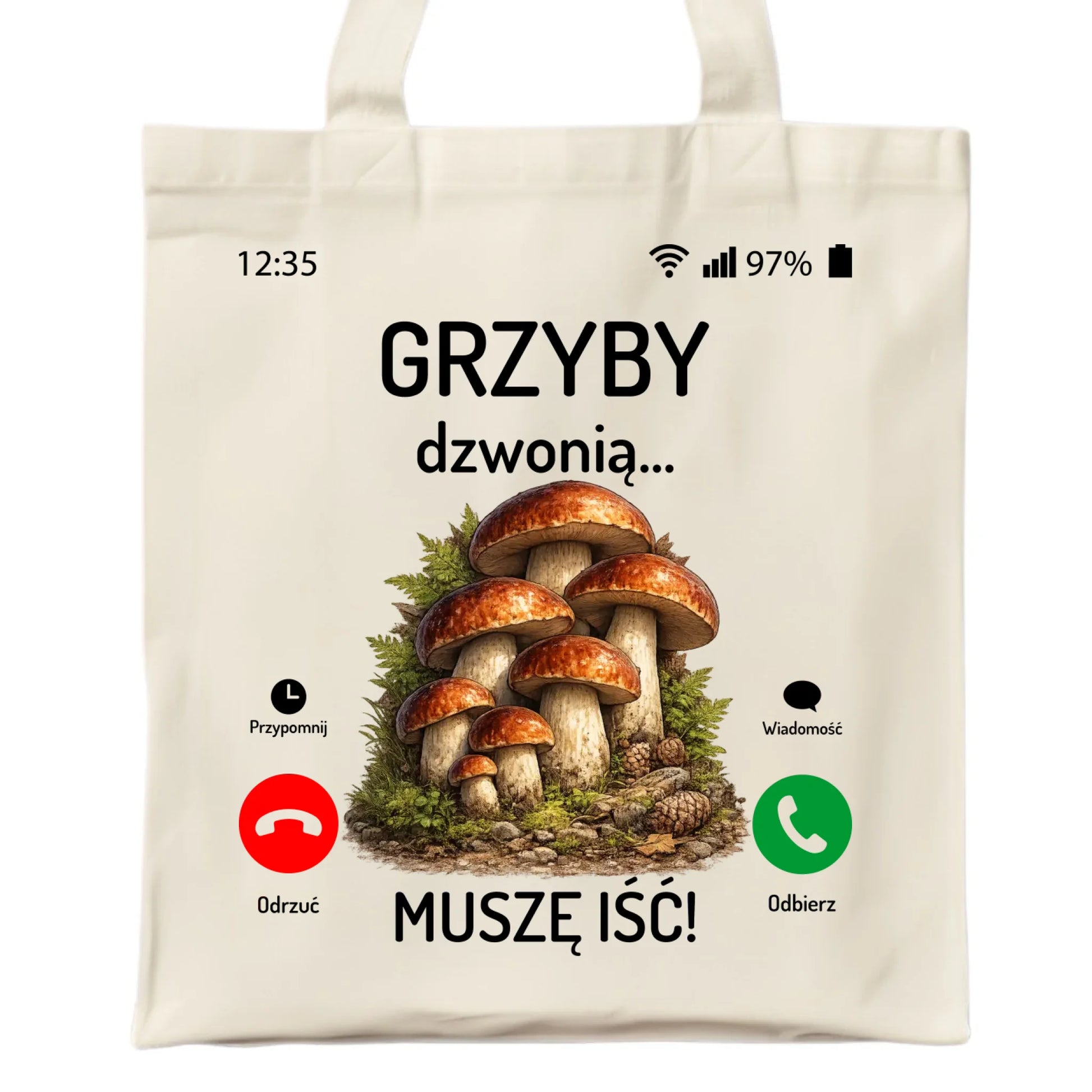Torba dla dziadka grzybiarza - Grzyby dzwonią muszę iść D36 - StoryCups.pl