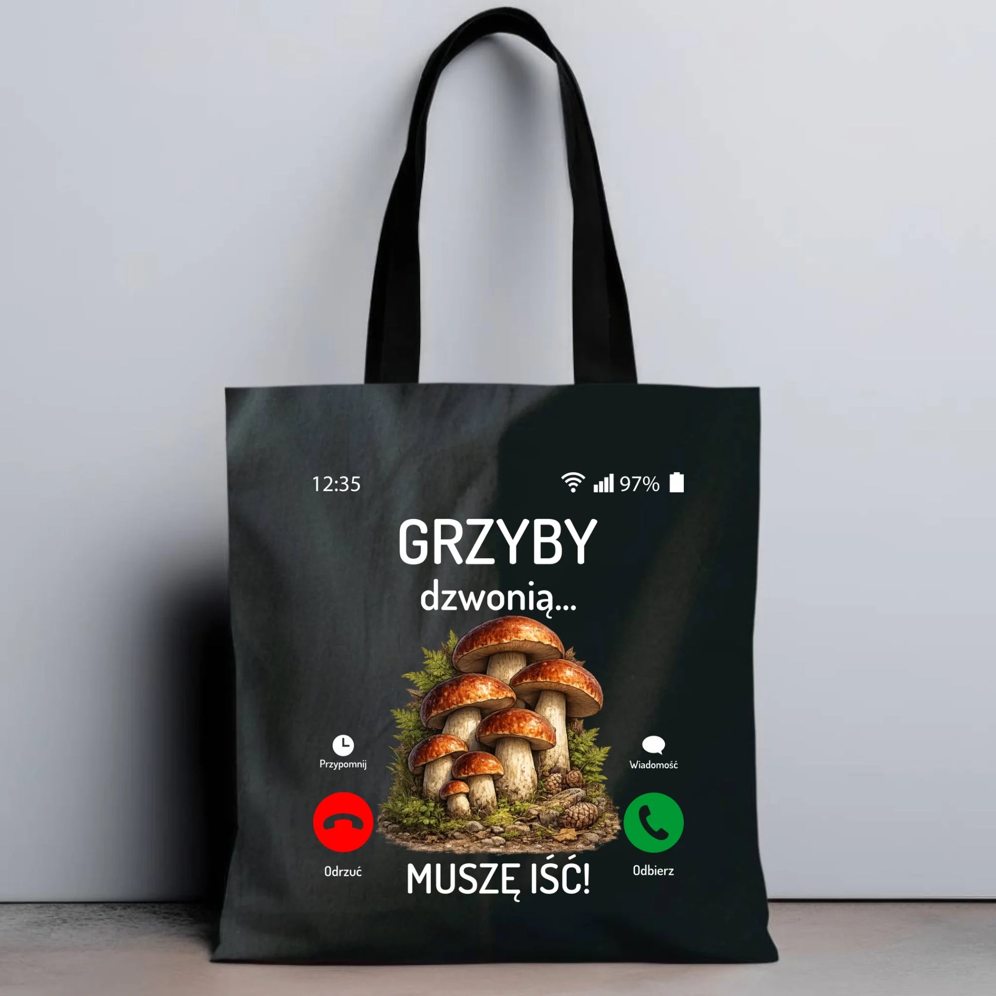 Torba dla dziadka grzybiarza - Grzyby dzwonią muszę iść D36 - StoryCups.pl