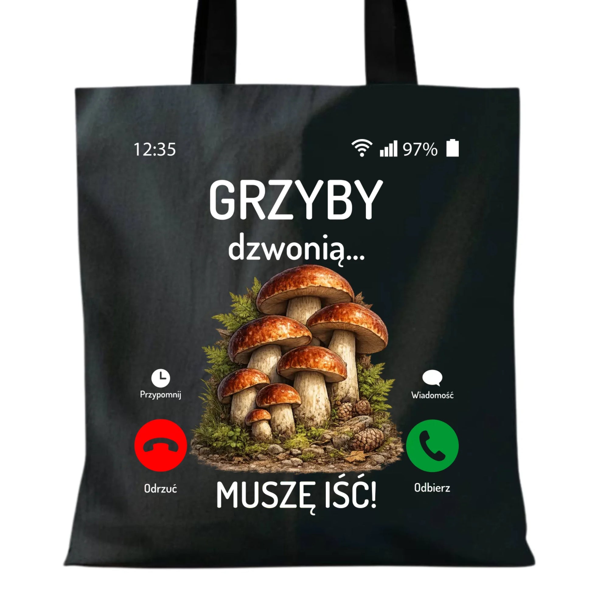 Torba dla dziadka grzybiarza - Grzyby dzwonią muszę iść D36 - StoryCups.pl