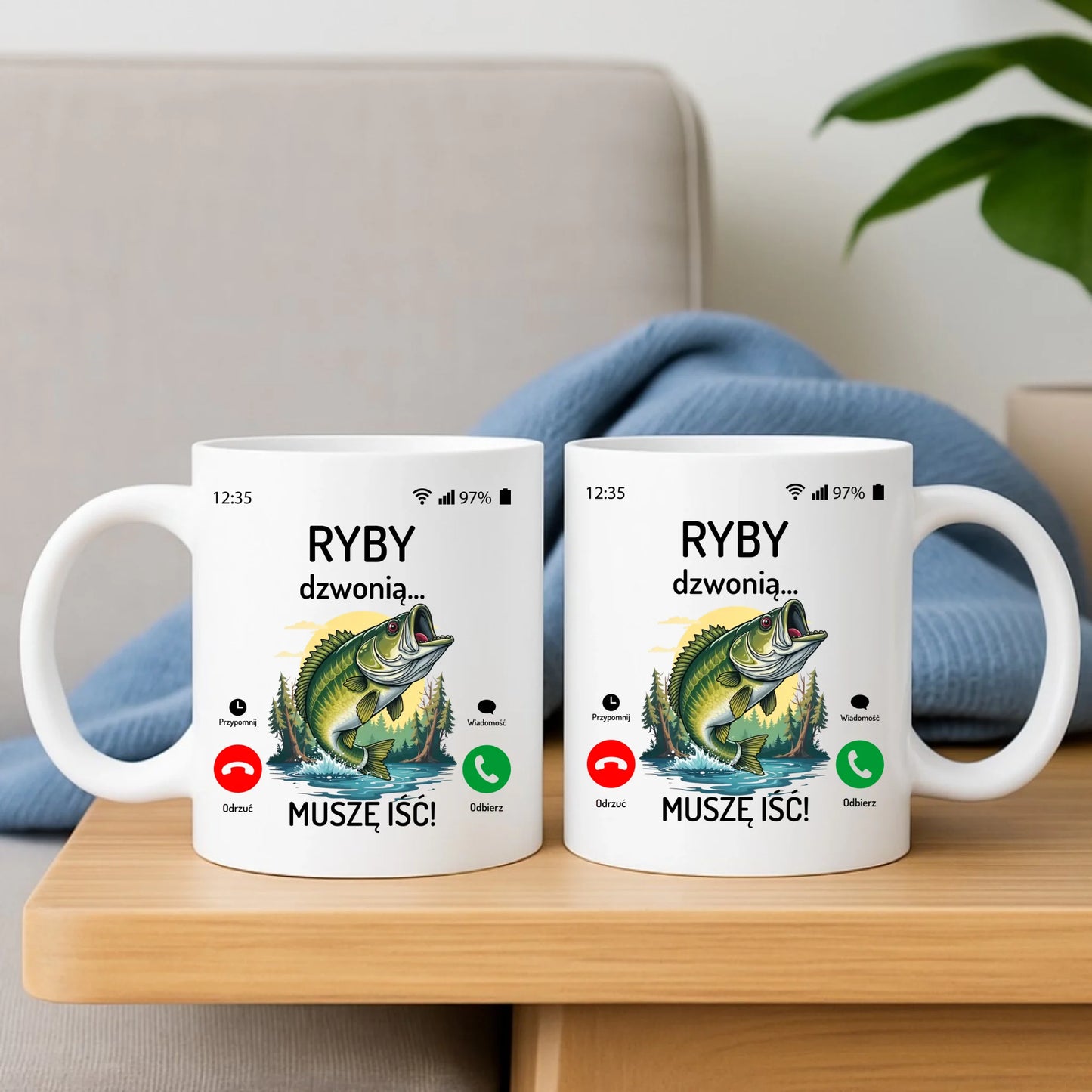 Kubek dla dziadka wędkarza - Ryby dzwonią muszę iść D37 - StoryCups.pl