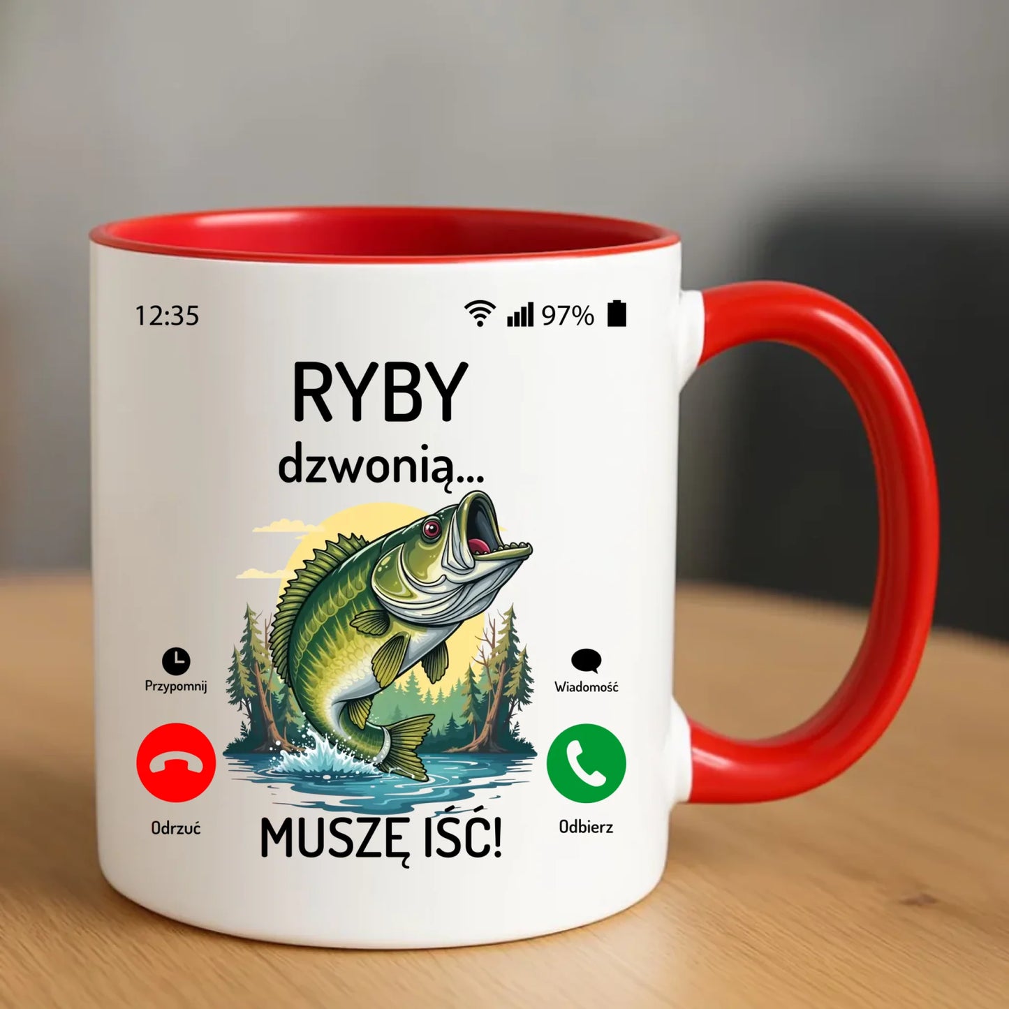 Kubek dla dziadka wędkarza - Ryby dzwonią muszę iść D37 - StoryCups.pl