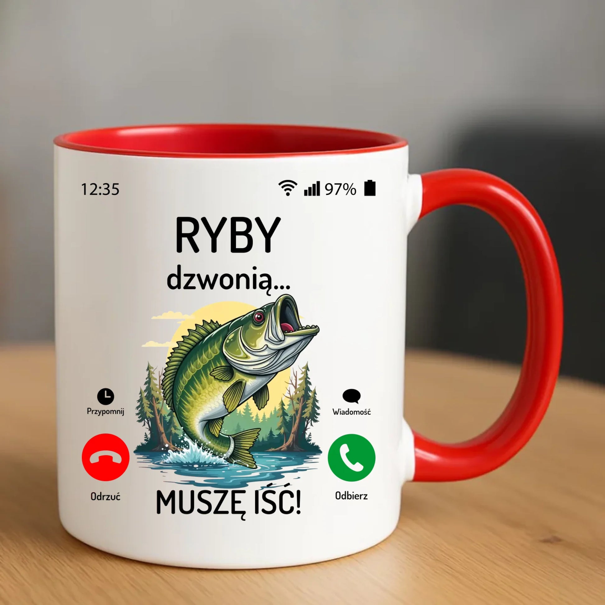 Kubek dla dziadka wędkarza - Ryby dzwonią muszę iść D37 - StoryCups.pl