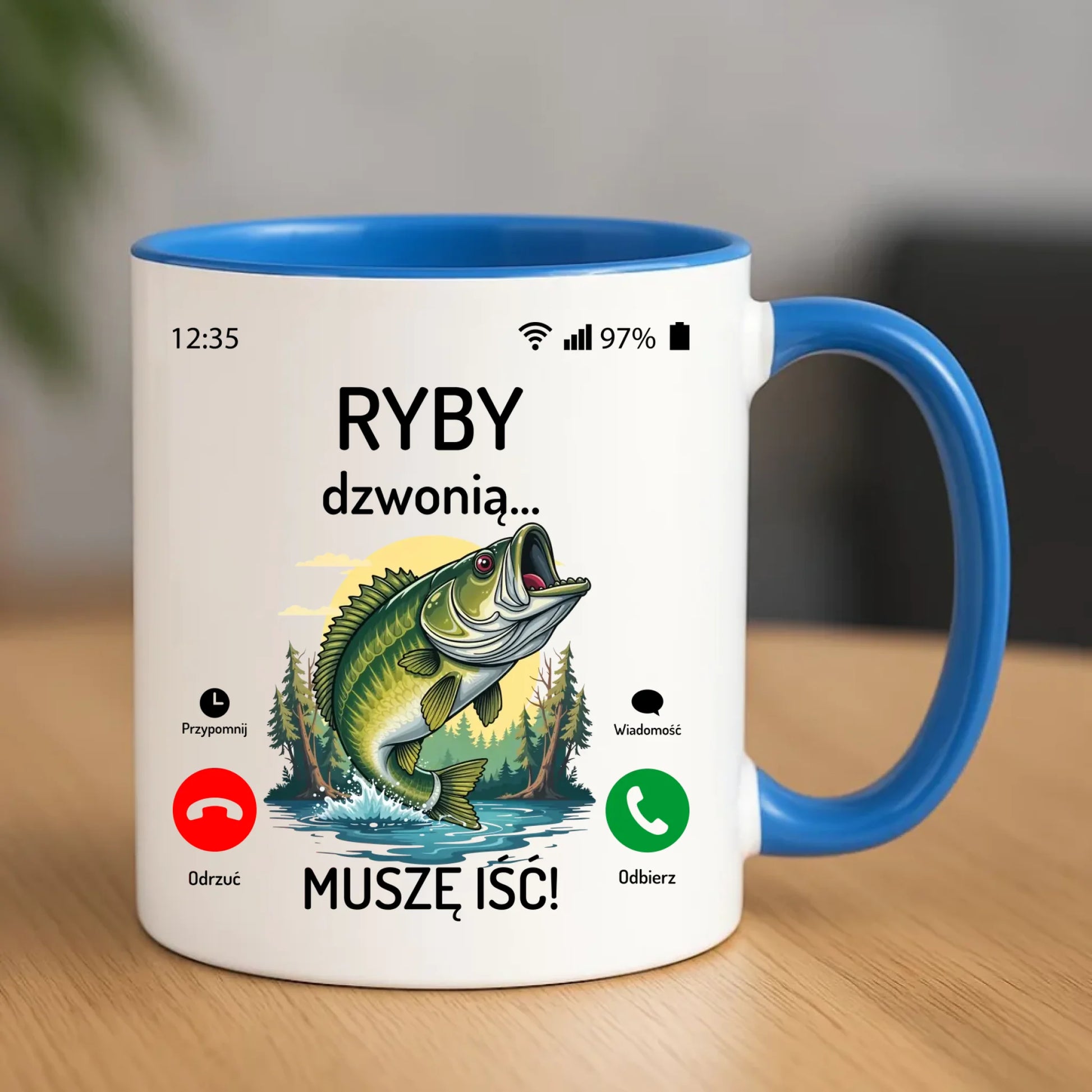 Kubek dla dziadka wędkarza - Ryby dzwonią muszę iść D37 - StoryCups.pl