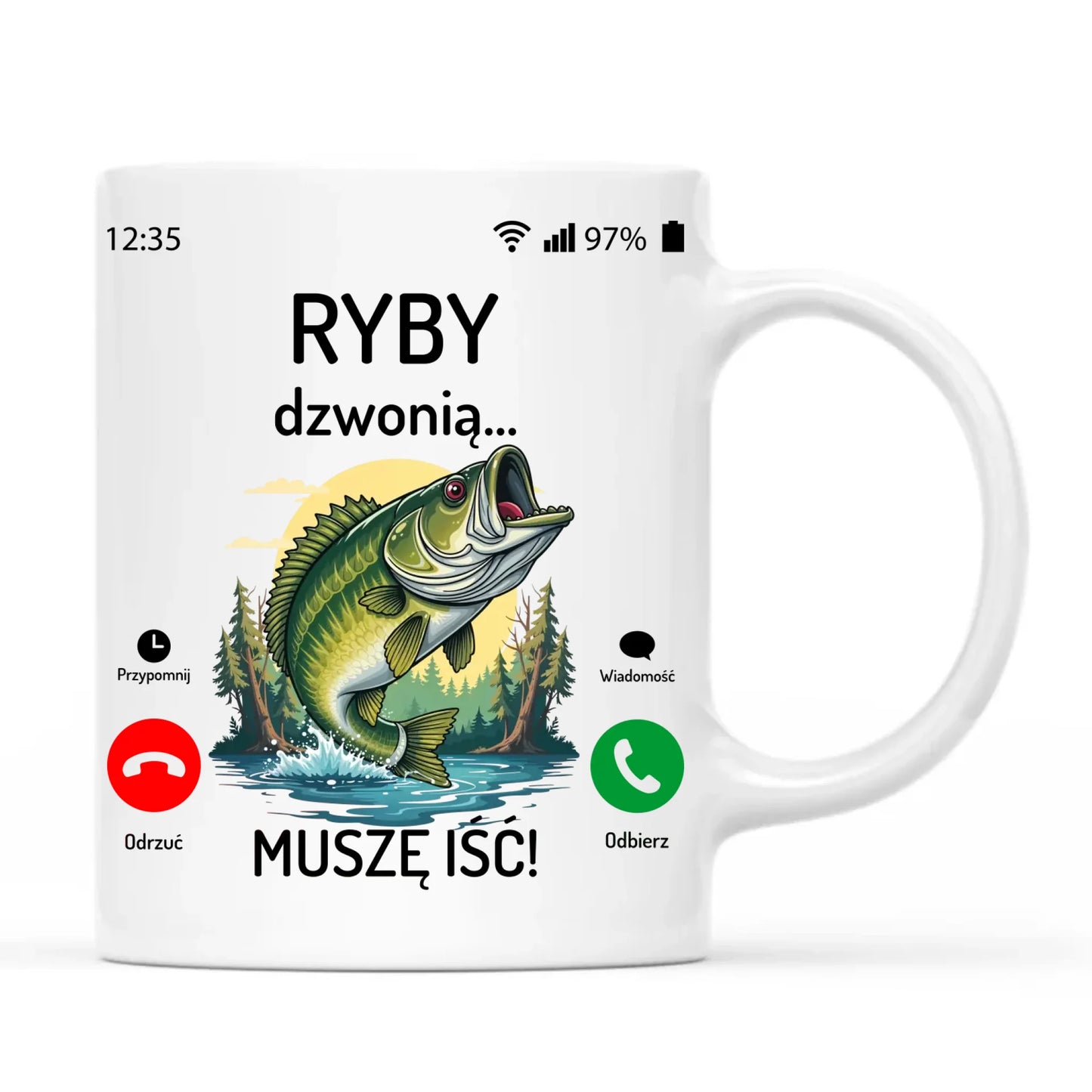 Kubek dla dziadka wędkarza - Ryby dzwonią muszę iść D37 - StoryCups.pl