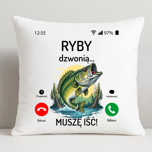 Poduszka dla dziadka wędkarza - Ryby dzwonią muszę iść D37 - StoryCups.pl
