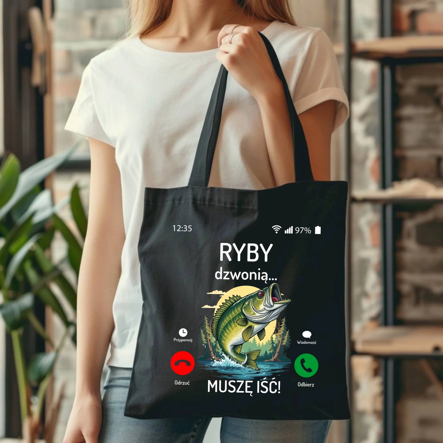 Torba dla dziadka wędkarza - Ryby dzwonią muszę iść D37 - StoryCups.pl