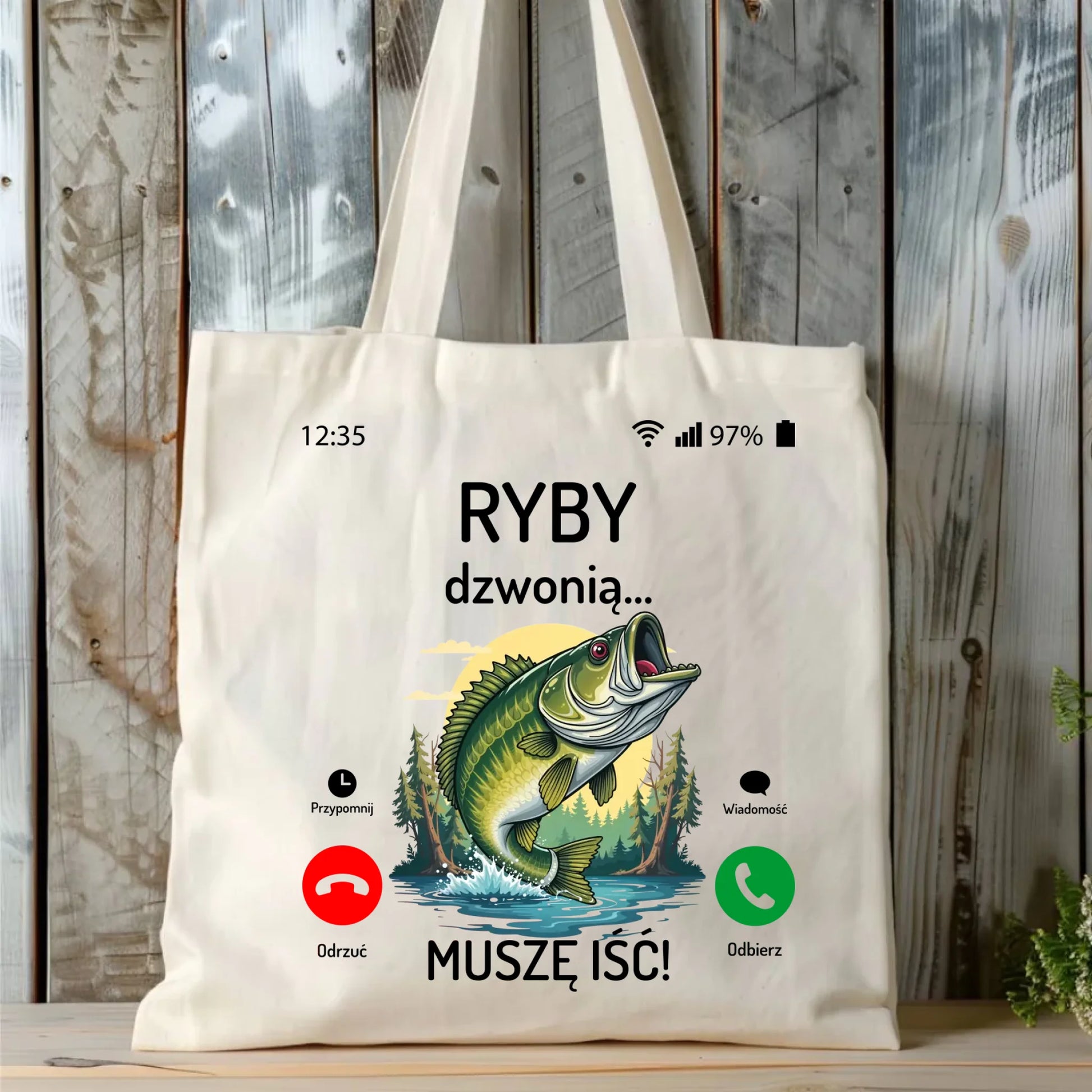 Torba dla dziadka wędkarza - Ryby dzwonią muszę iść D37 - StoryCups.pl
