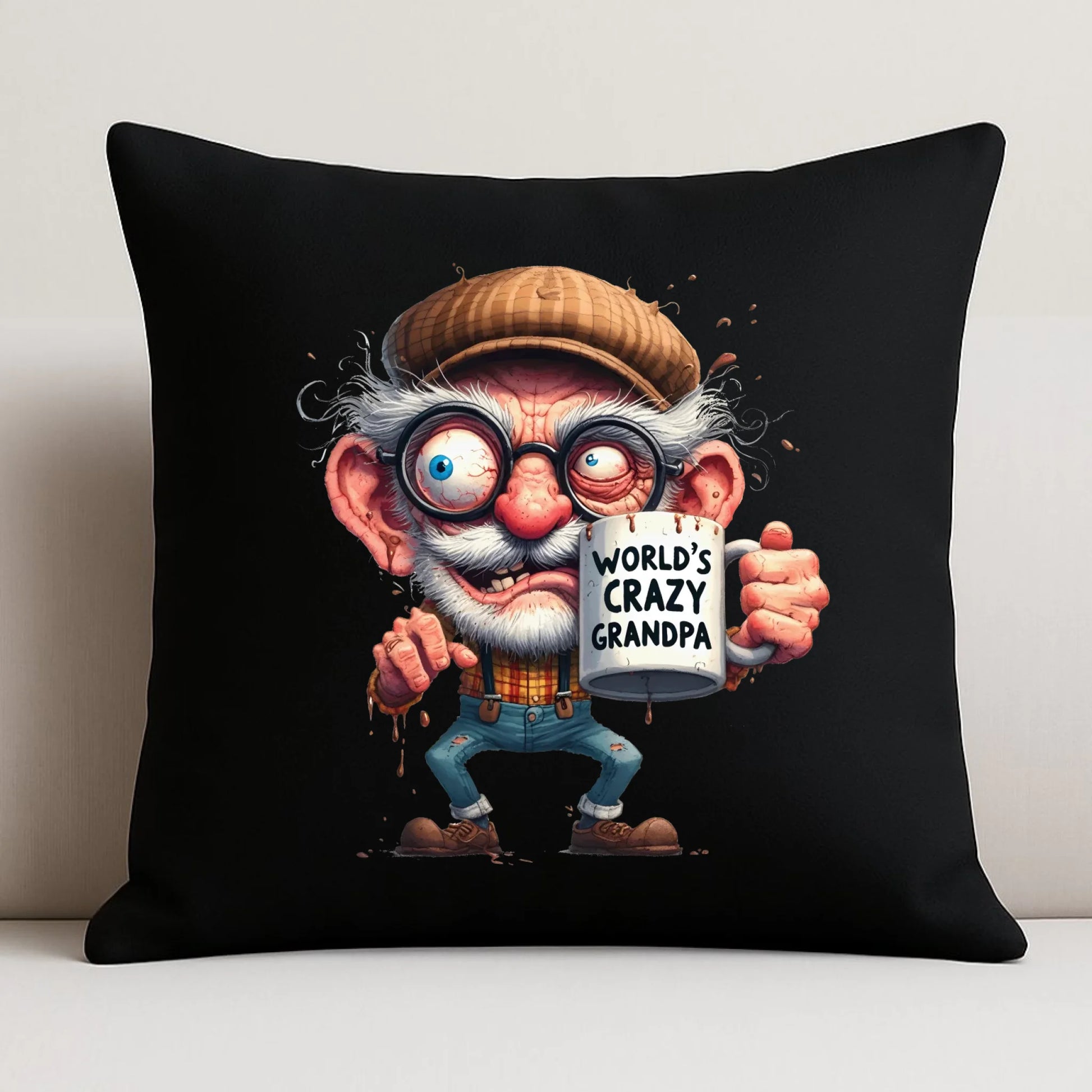 Poduszka dekoracyjna dla dziadka - Crazy grandpa D38 - StoryCups.pl