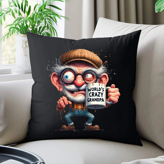 Poduszka dekoracyjna dla dziadka - Crazy grandpa D38 - StoryCups.pl