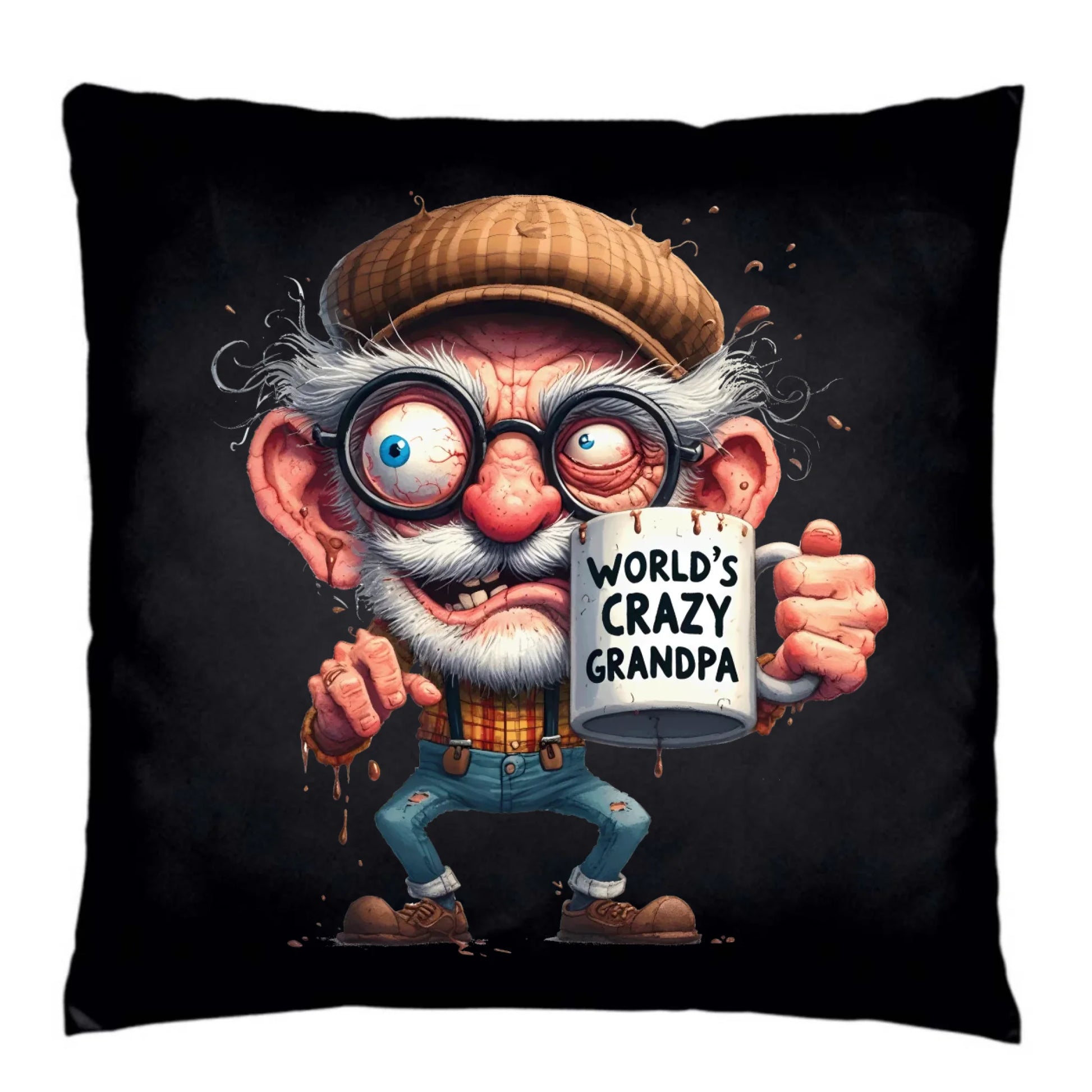 Poduszka dekoracyjna dla dziadka - Crazy grandpa D38 - StoryCups.pl