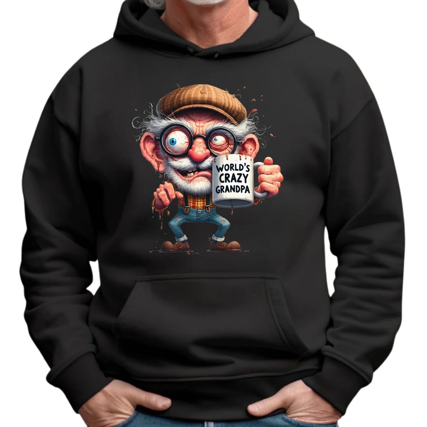 Bluza z kapturem dla dziadka - Crazy grandpa D38 - StoryCups.pl
