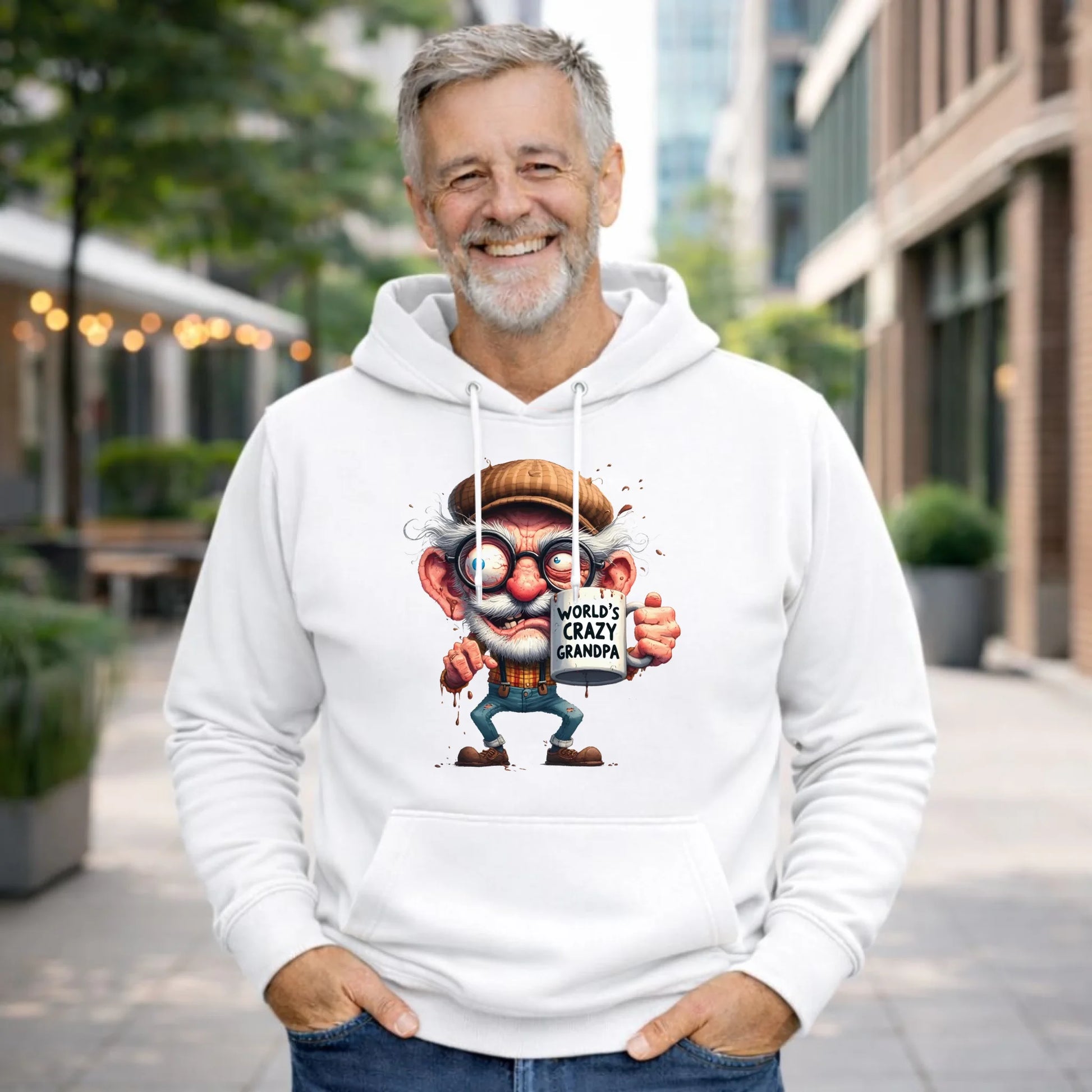 Bluza z kapturem dla dziadka - Crazy grandpa D38 - StoryCups.pl