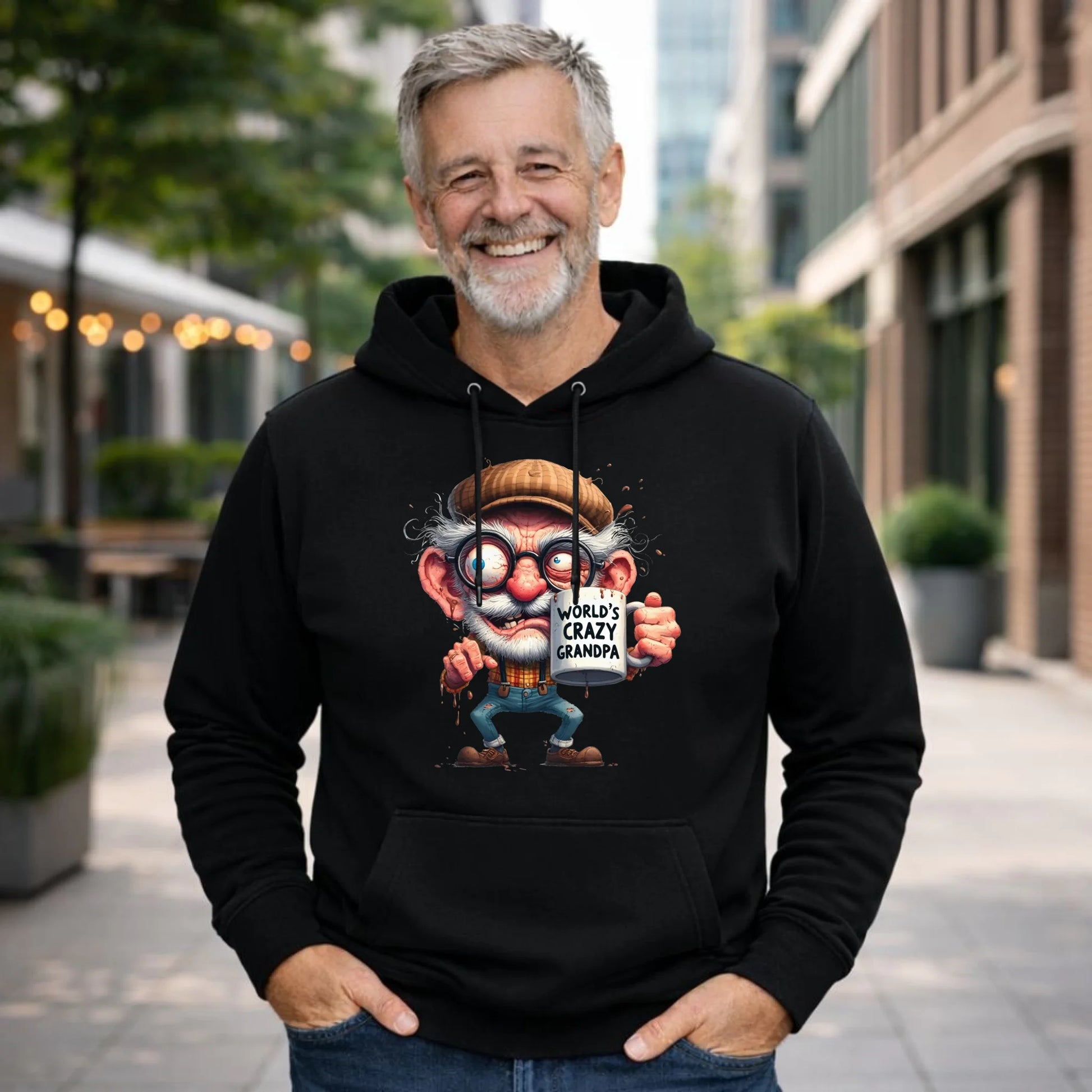 Bluza z kapturem dla dziadka - Crazy grandpa D38 - StoryCups.pl