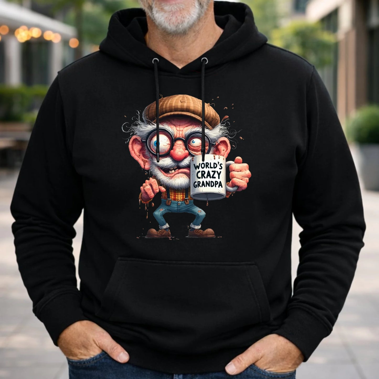 Bluza z kapturem dla dziadka - Crazy grandpa D38 - StoryCups.pl