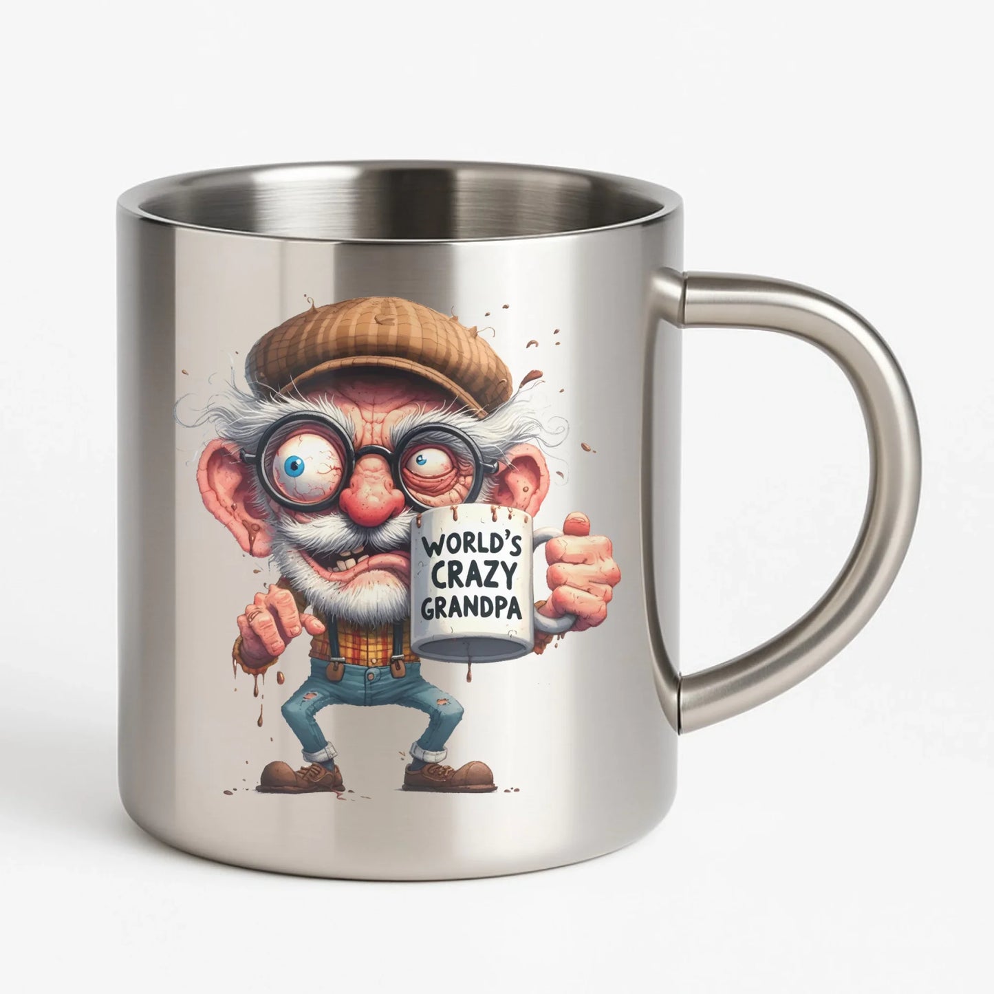 Kubek metalowy dla dziadka - Crazy grandpa D38 - StoryCups.pl