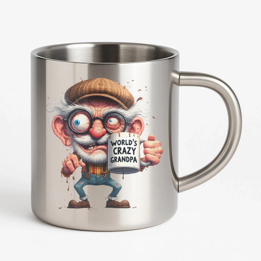 Kubek metalowy dla dziadka - Crazy grandpa D38 - StoryCups.pl