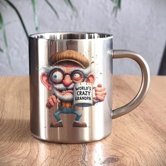 Kubek metalowy dla dziadka - Crazy grandpa D38 - StoryCups.pl