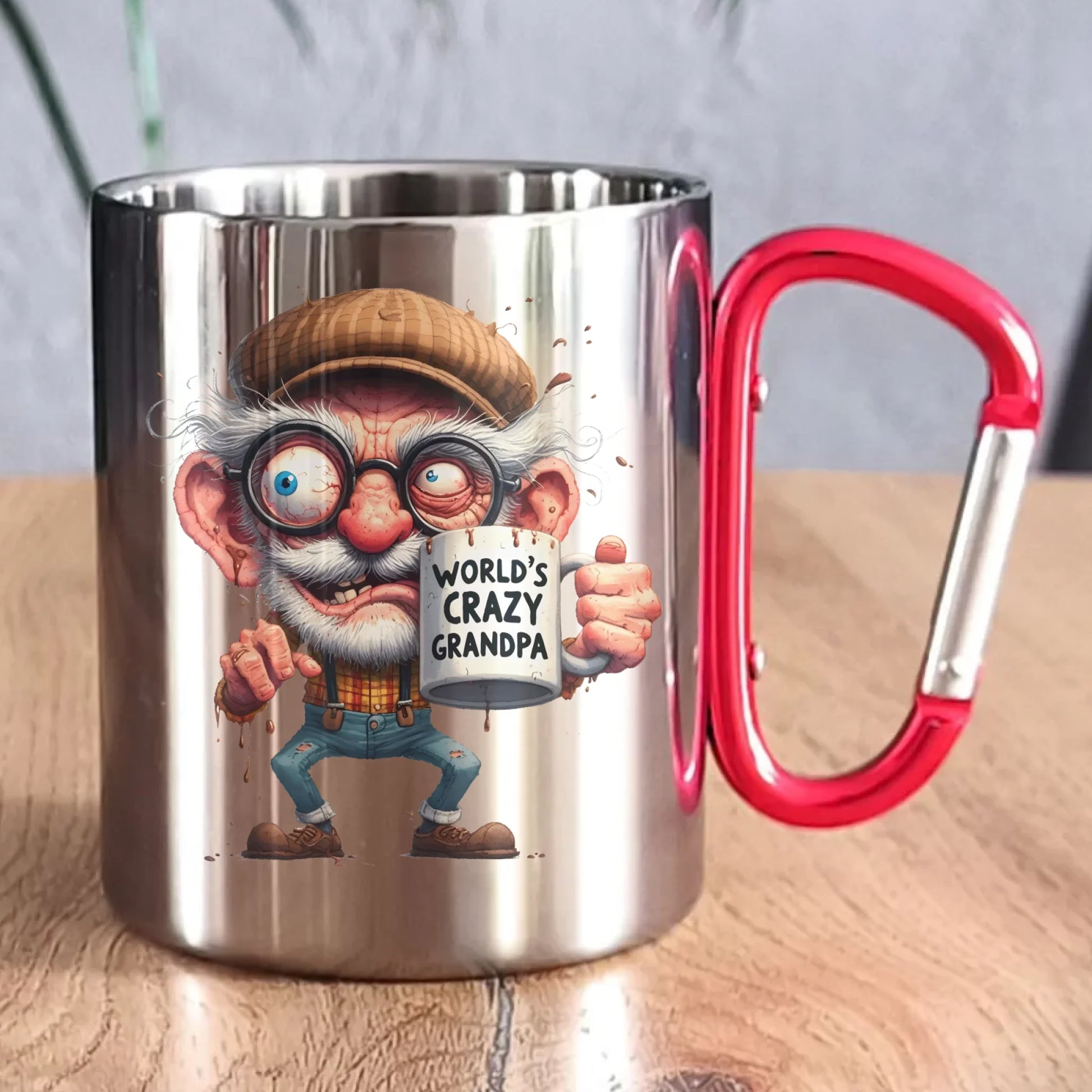 Kubek metalowy dla dziadka - Crazy grandpa D38 - StoryCups.pl