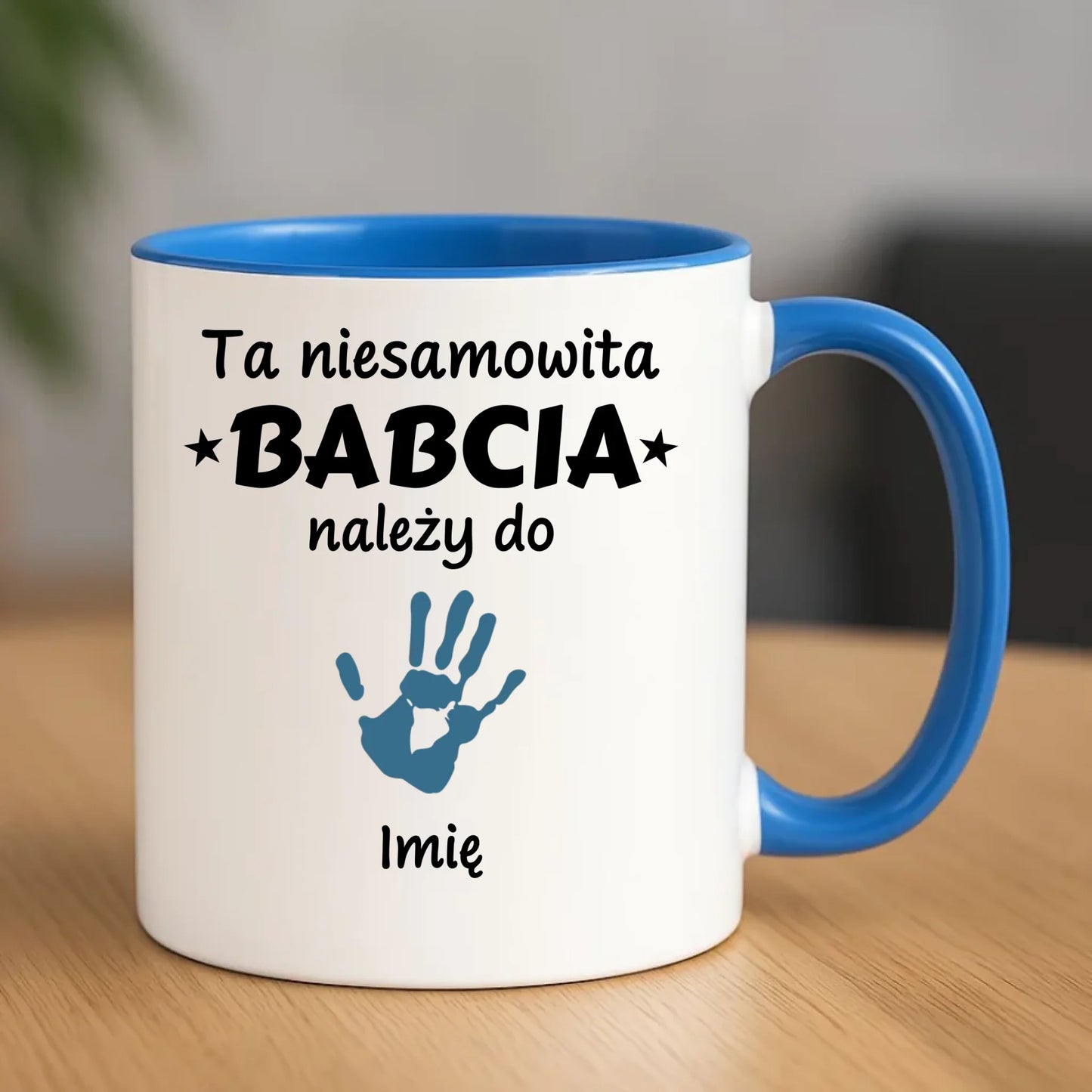 Kubek dla babci – Babcia należy do wnuków 1–6 imion – personalizowany B33