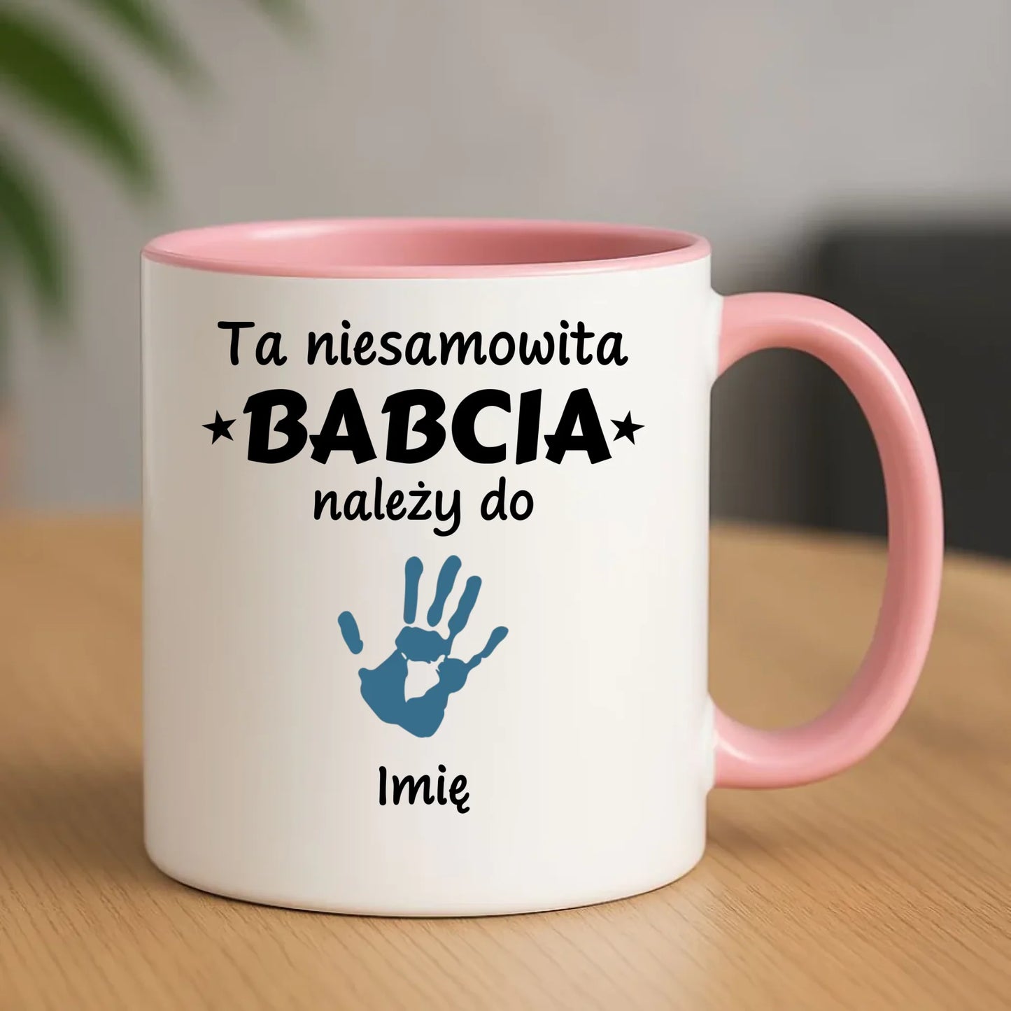 Kubek dla babci – Babcia należy do wnuków 1–6 imion – personalizowany B33
